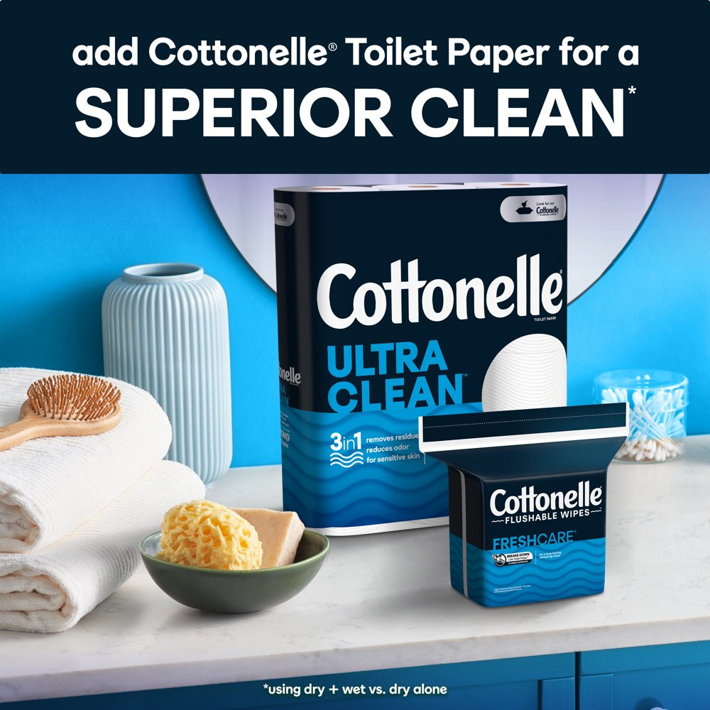 NEW Cottonelle Fresh Care Flushable Wet Wipes, 1 Refill Pack (168 Total Wipes)
