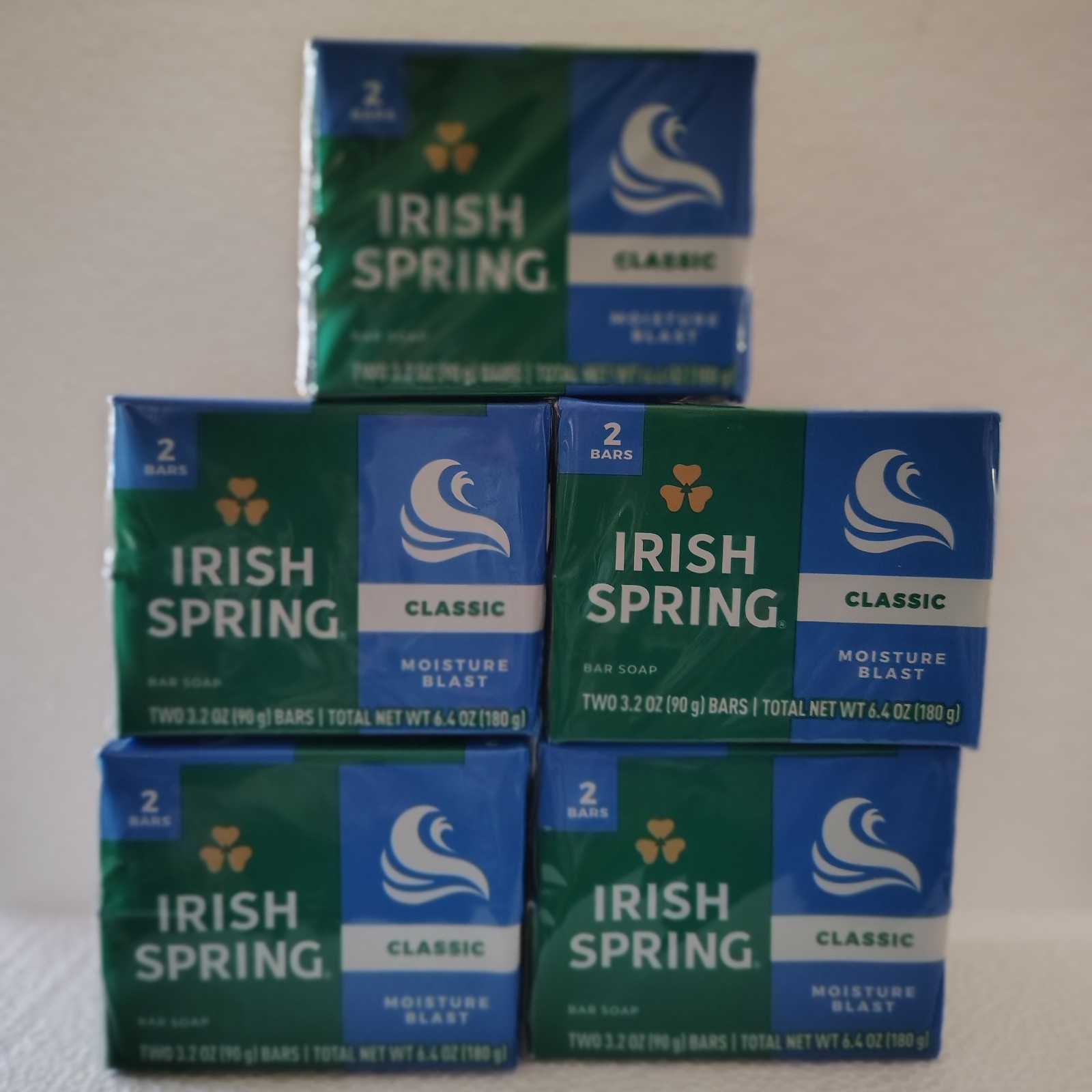 Irish Spring 5 Packs Moisture Blast 10 Total Bar Soap 3.2 OZ
