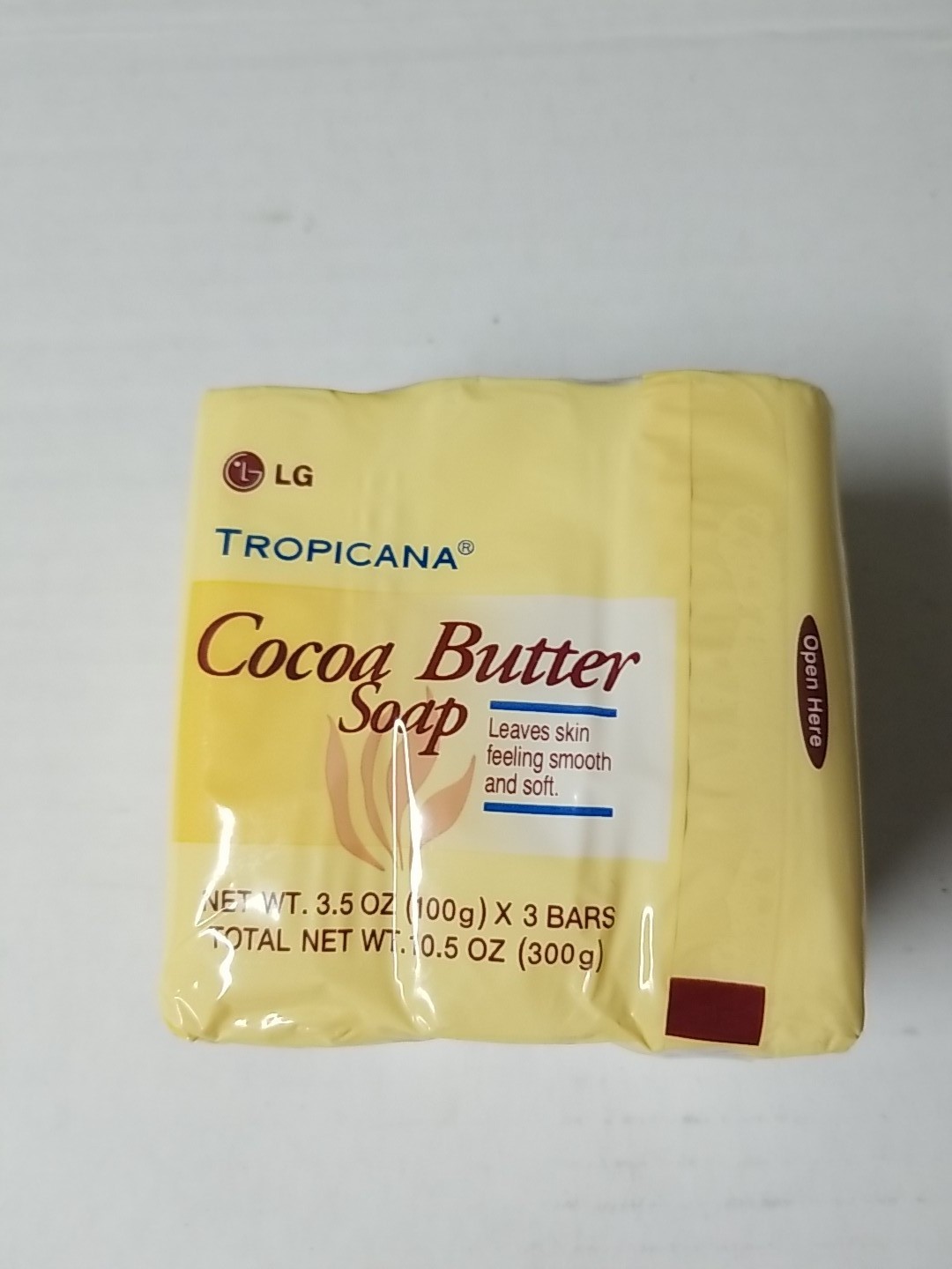 LG Chemical Tropicana Cocoa Butter Soap 3 Bar Pack 3.5 Oz 10.5 Total Oz.