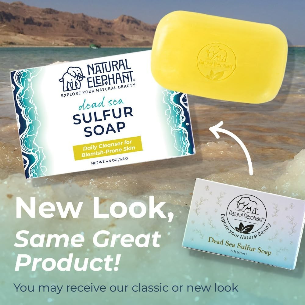 Enriched Dead Sea Sulfur Soap for Clear Skin – Natural 4.4 oz Bar with Aloe Vera