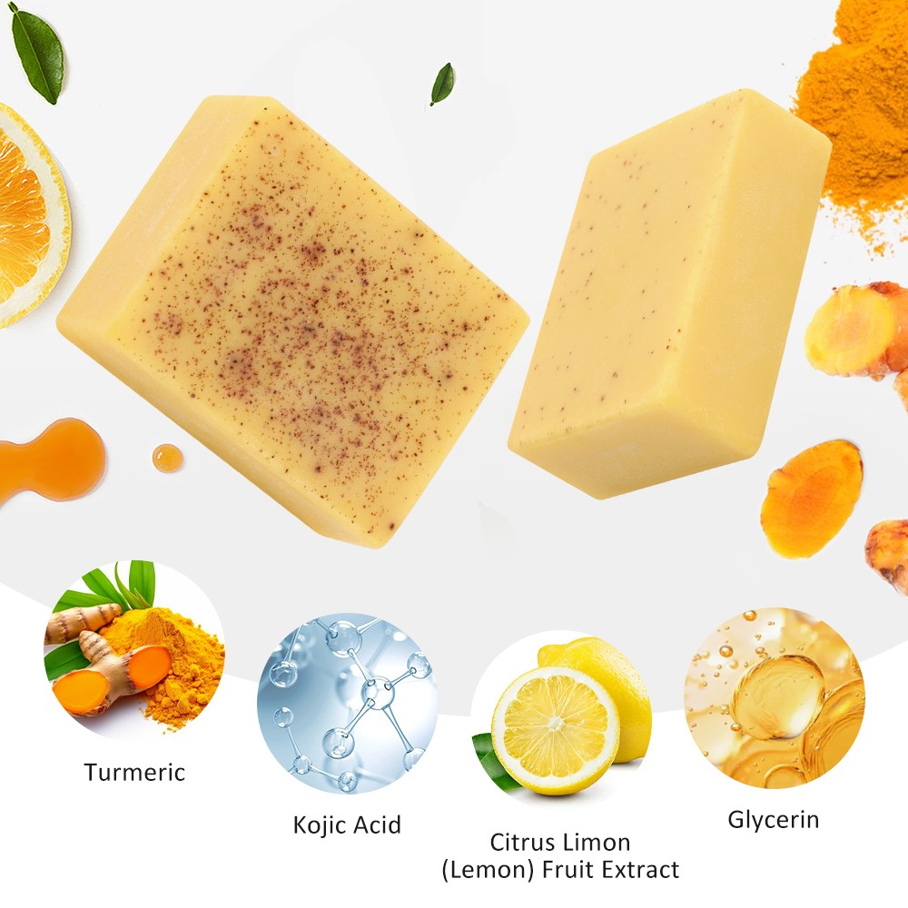 Lemon Turmeric & Kojic Acid Brightening Soap, Dark Spot Remover for Face & Body