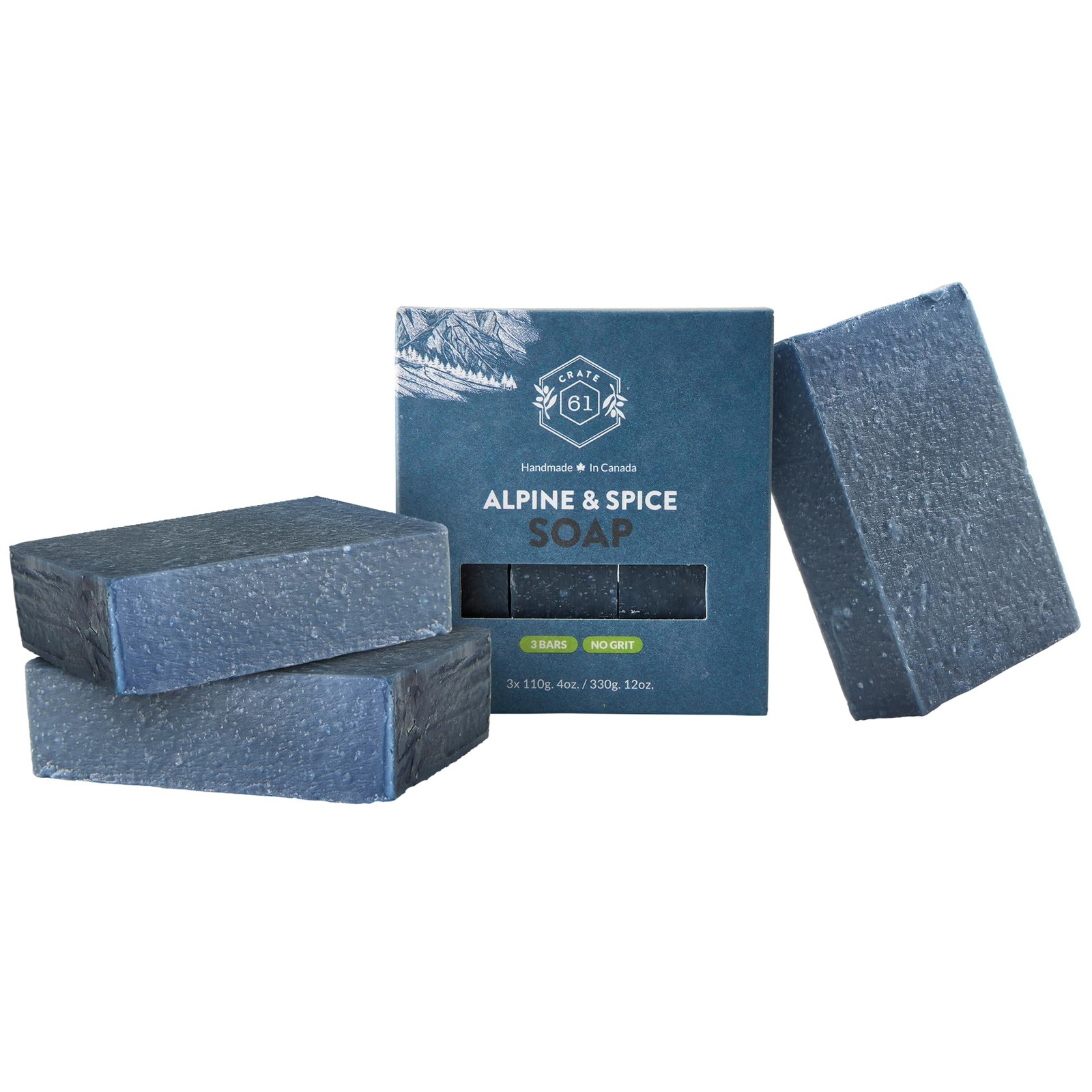 Handmade Canada Plant-Based Bar Soap 3 Pack – Alpine & Spice, Face & Body
