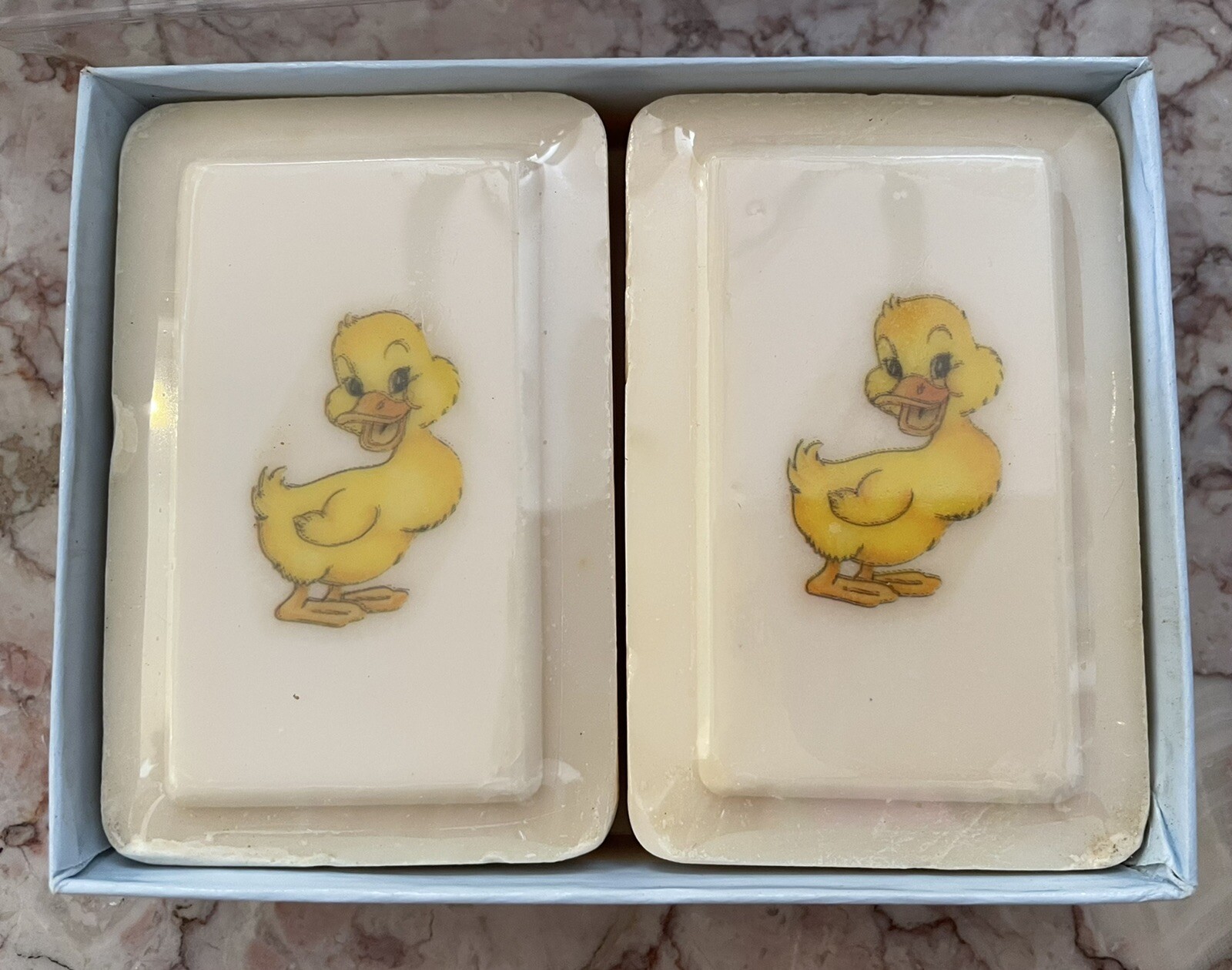 2 Vintage KATHERINE GRAY, INC. Duck Soaps French Milled Decal Boxed