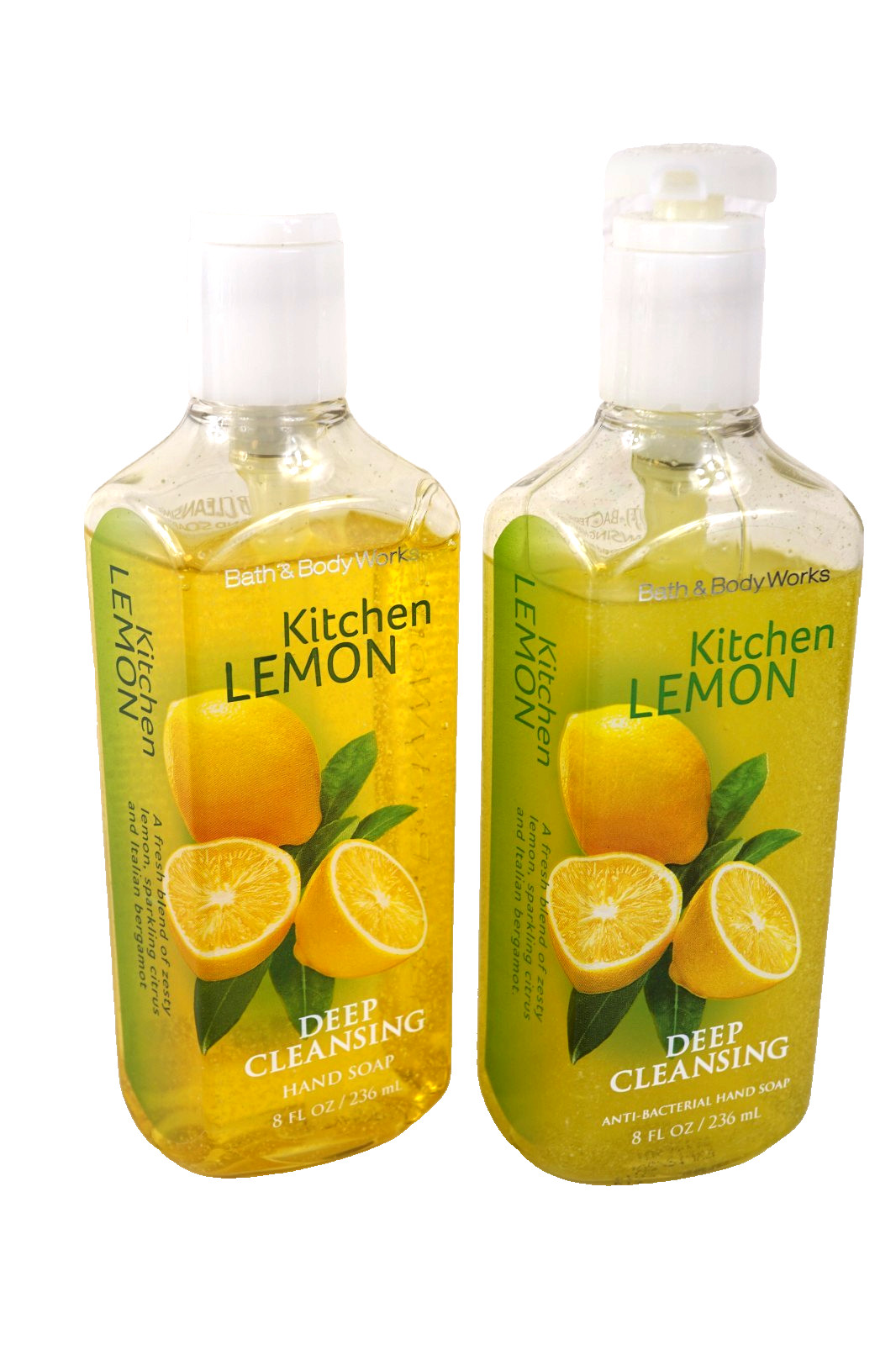 2 BATH & BODY WORKS KITCHEN LEMON DEEP CLEANSING GEL HAND SOAP