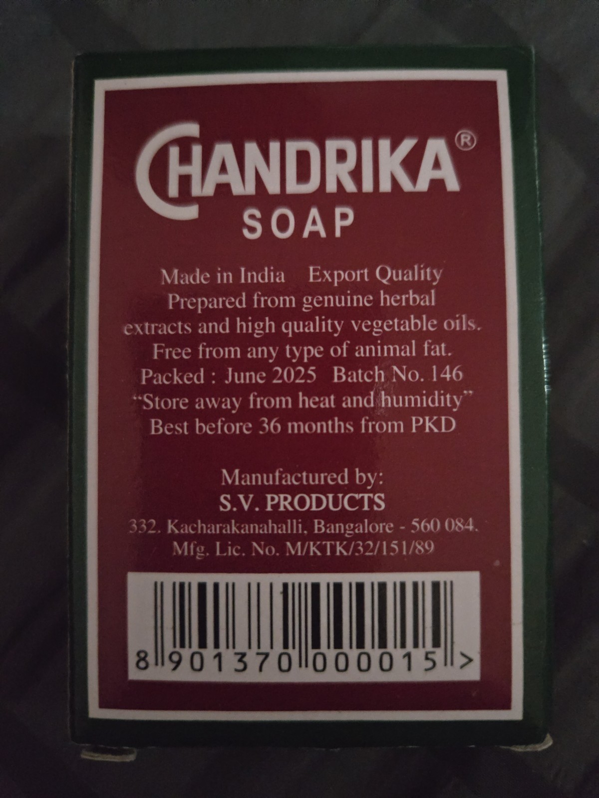 Chandrika Ayurvedic Soap 3 oz- 6 Pack