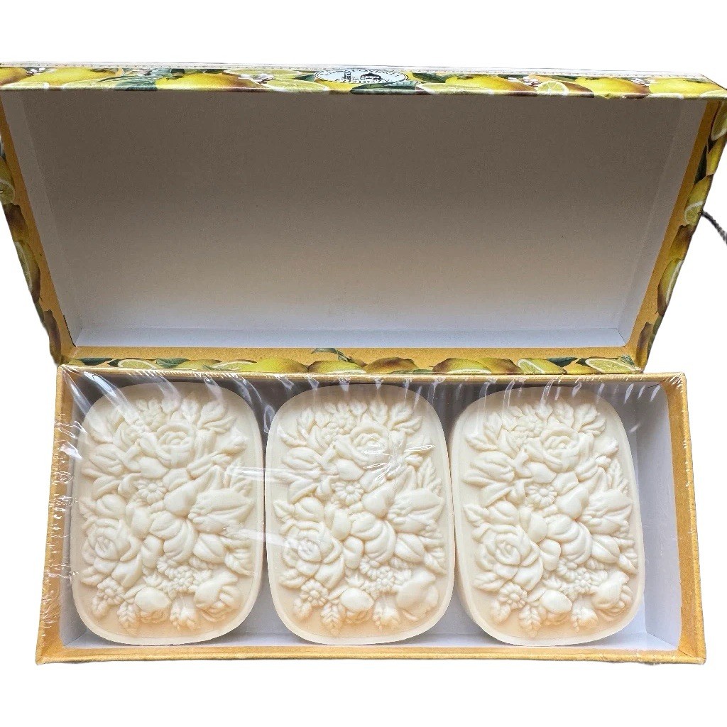 La Saponeria Firenze Italian Vegetable Soap Tuscany Lemon 3 Bars Sapone
