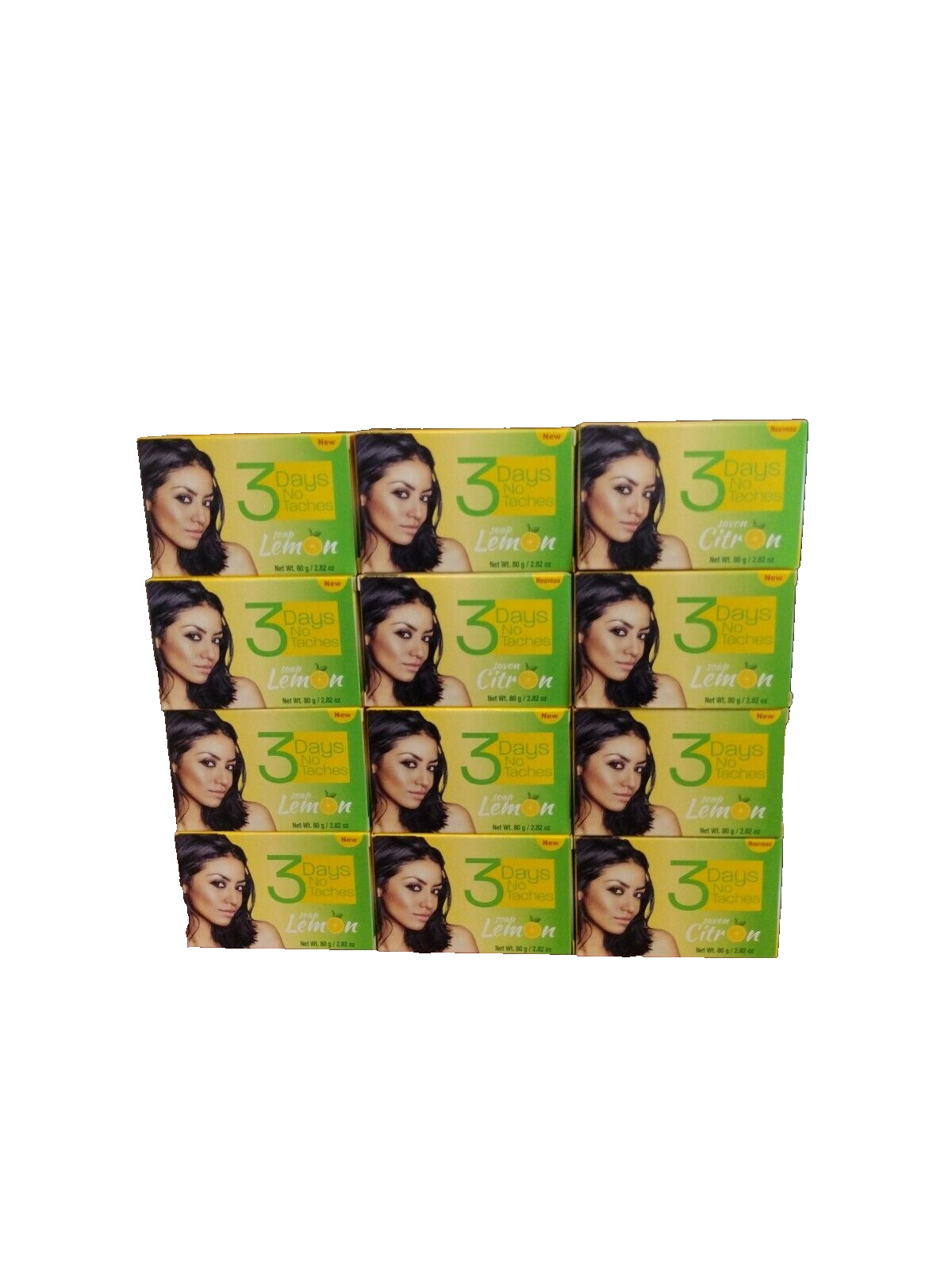 3 Days No Taches Bar Soap Lemon 80g / 2.82 oz Pack of 12