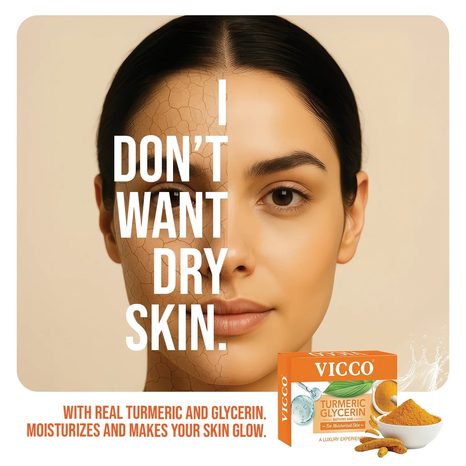 Vicco Turmeric Glycerin Ayurvedic Moisturizing Bathing Soap 100g 4 pack