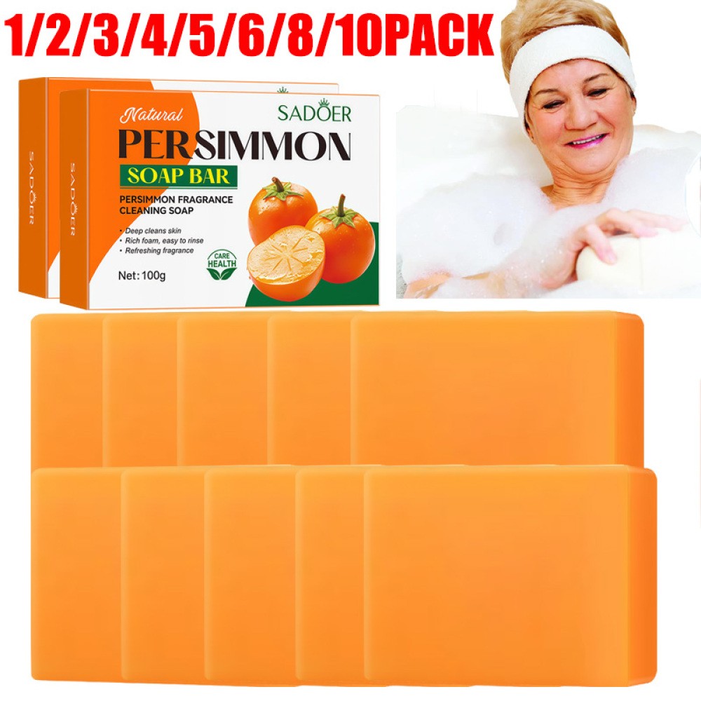 2026 Sadoer Persimmon Soap Bar Body Odor Control Deodorant Soap for Men&Women