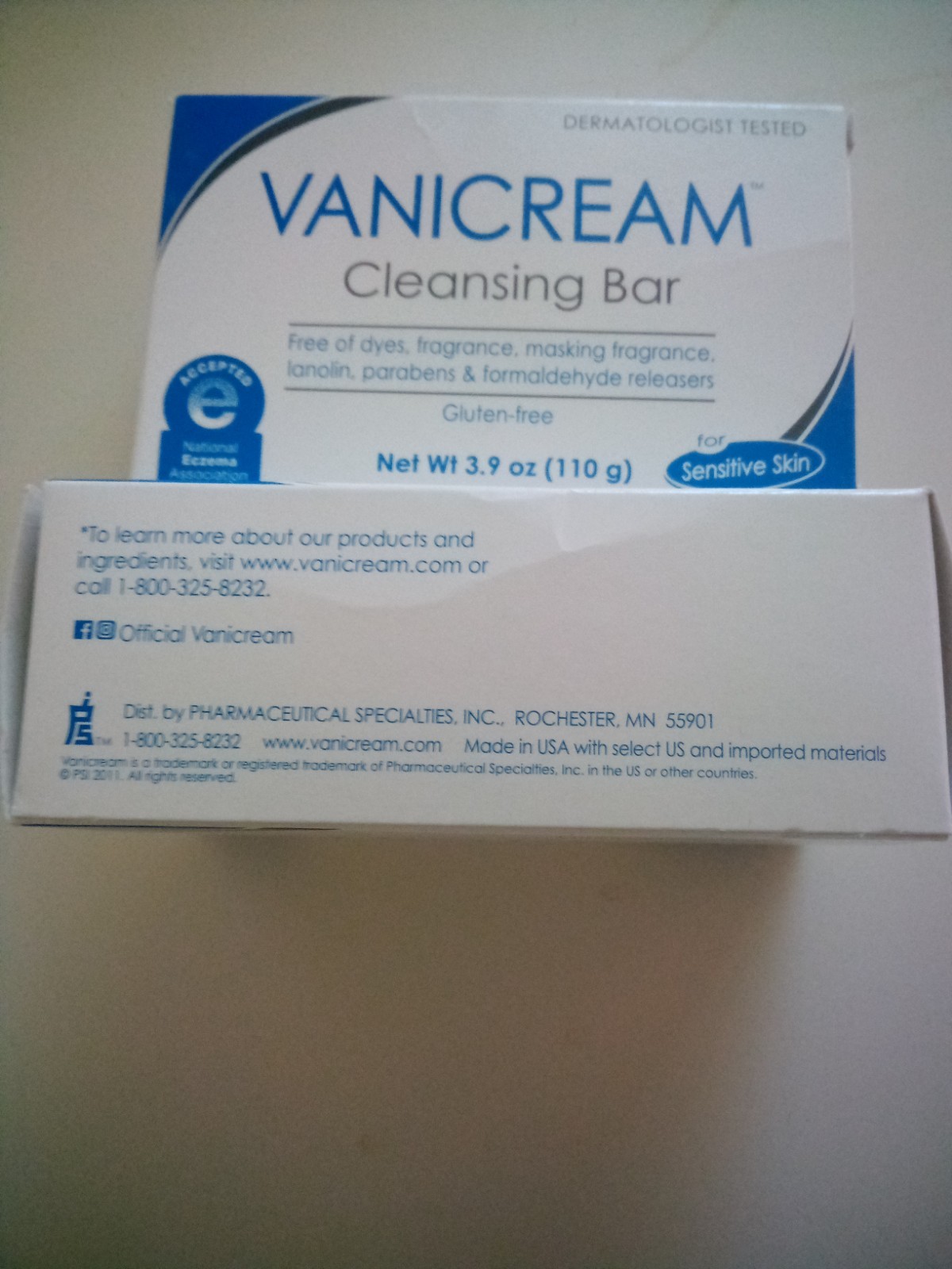 (2-PACK) Vanicream Cleansing Bar For Sensitive Skin Fragrance Free 3.9 Oz each