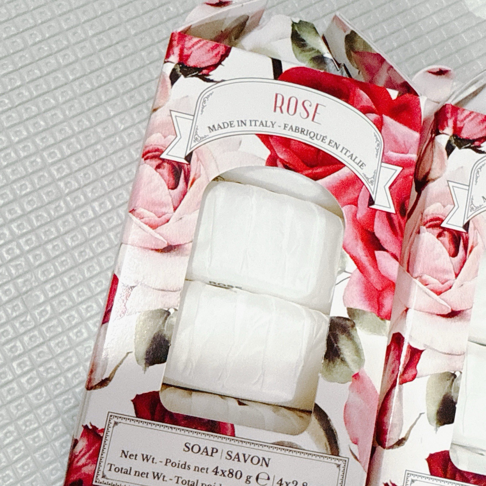 2X ZENI DIAMANTE -Set of 4 /Each -Triple Milled Bar Soaps ROSE Giftbox