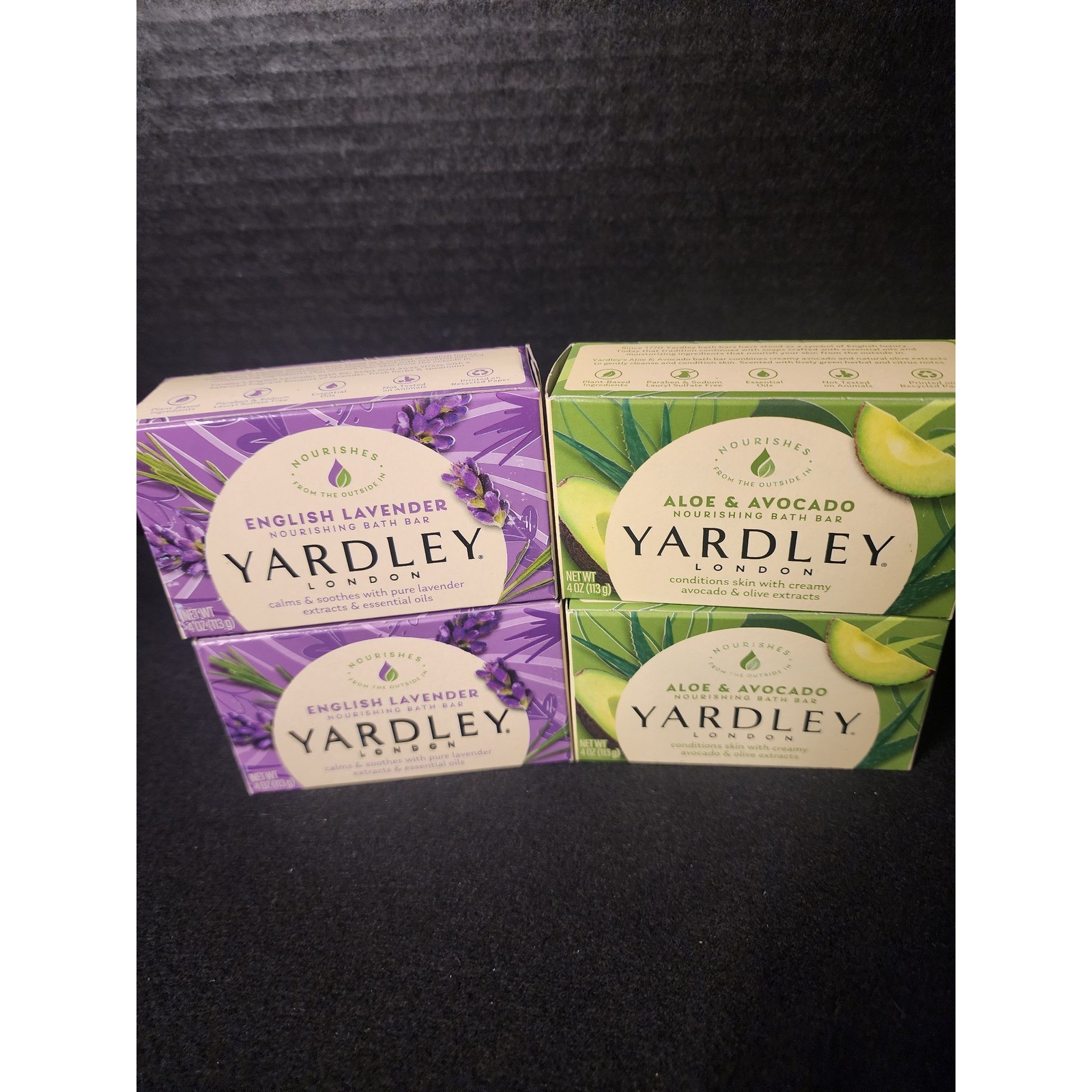 Yardley London Soap Bundle 4 Pack English Lavender Aloe Avocado Bath Bars 4oz