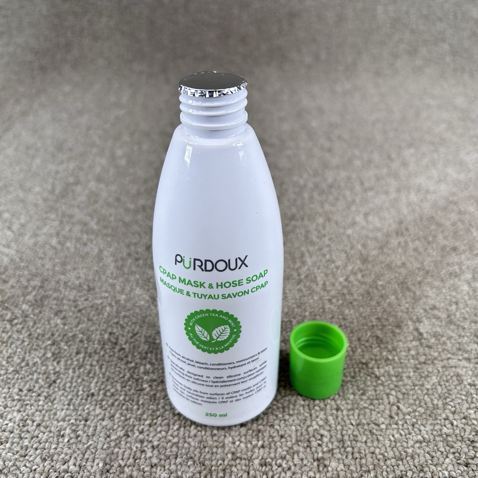 Purdoux CPAP Mask & Hose Soap – Green Tea & Mint 250mL