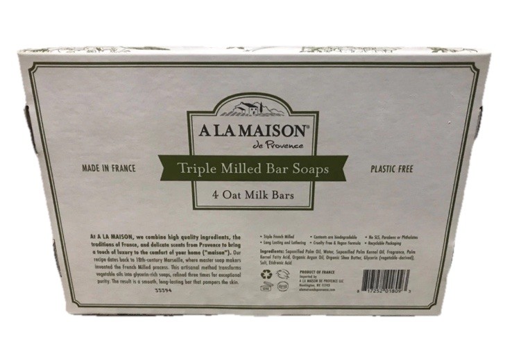 4 X a la maison bar soap SWEET ALMOND BAR Triple Milled Made France 7 Oz Bars