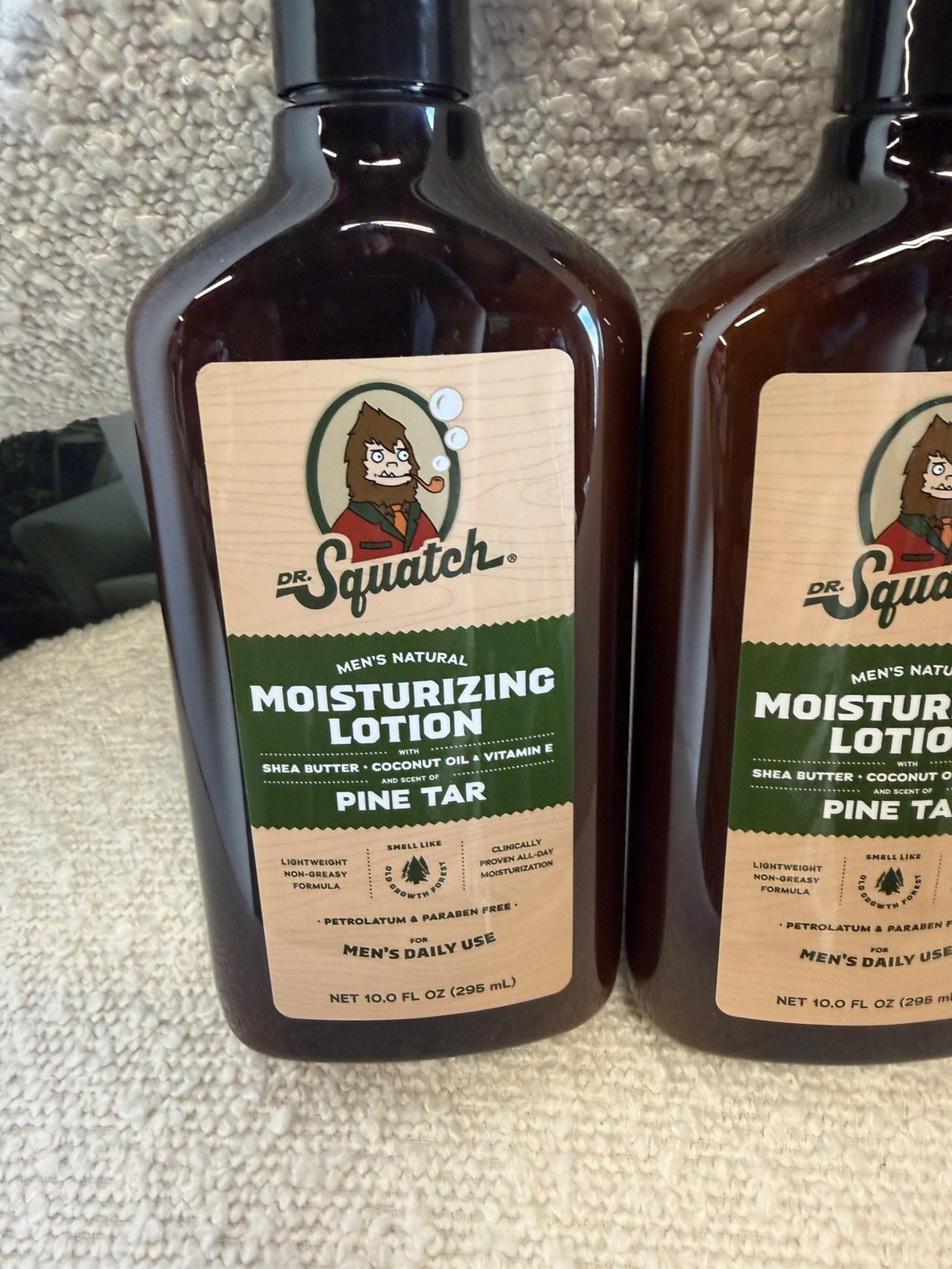 DR. SQUATCH Men’s Natural Moisturizing Lotion – Pine Tar – 10 fl oz PACK OF 2