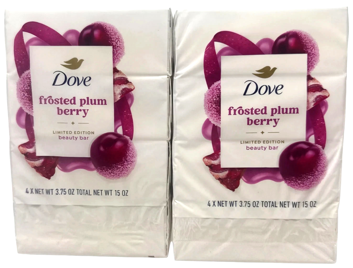 8 Bars Dove Frosted Plum Berry Limited Edition Holiday Treats Bar Soap 3.75oz