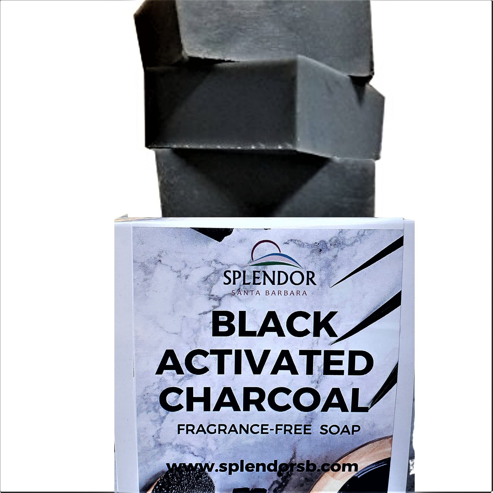 Splendor Black Activated Soap Bars – Unscented Natural Cold-Process Soap – Od…