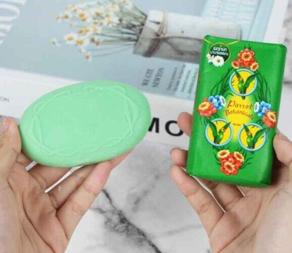 Thai Herbal Parrot Bar Soap Unique Botanical Scent Bath Body 70 g 12 bar.