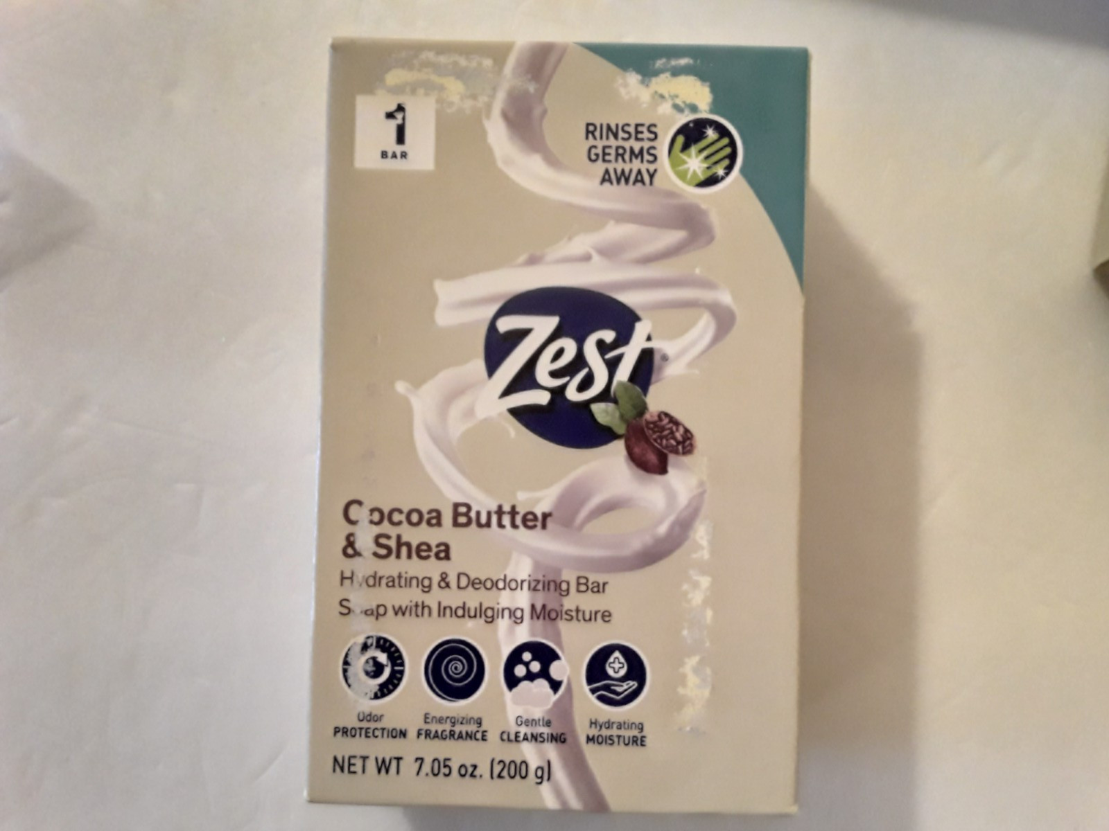 Cocoa Butter & Shea Zest Deodorizing Bath Soap Lot of 4- 7 oz. Hydrating Bars