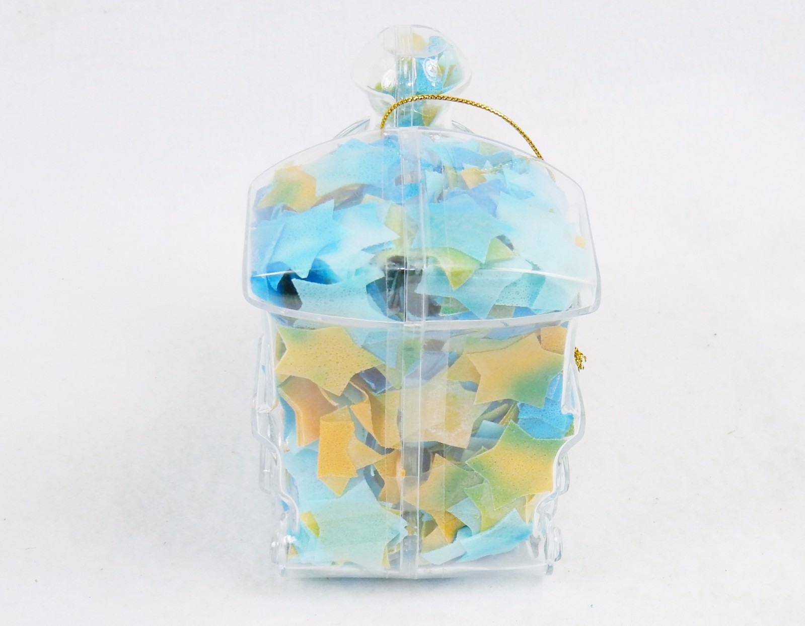 Toy Train Shape Bath Soap Ornament w/Colorful Confetti, Light Floral Scented
