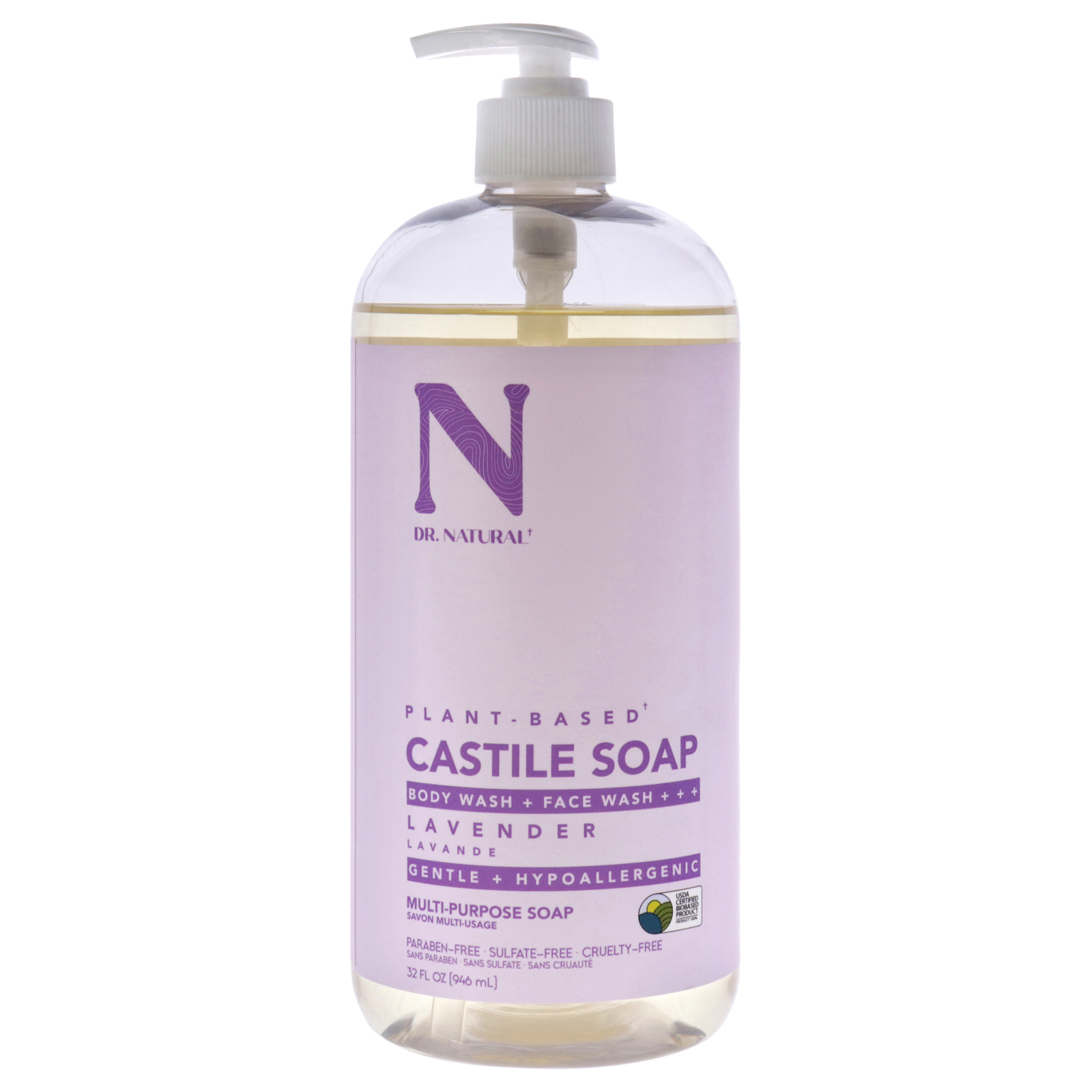 “Dr. Natural Castile Liquid Soap – Lavender , 32 oz Soap”