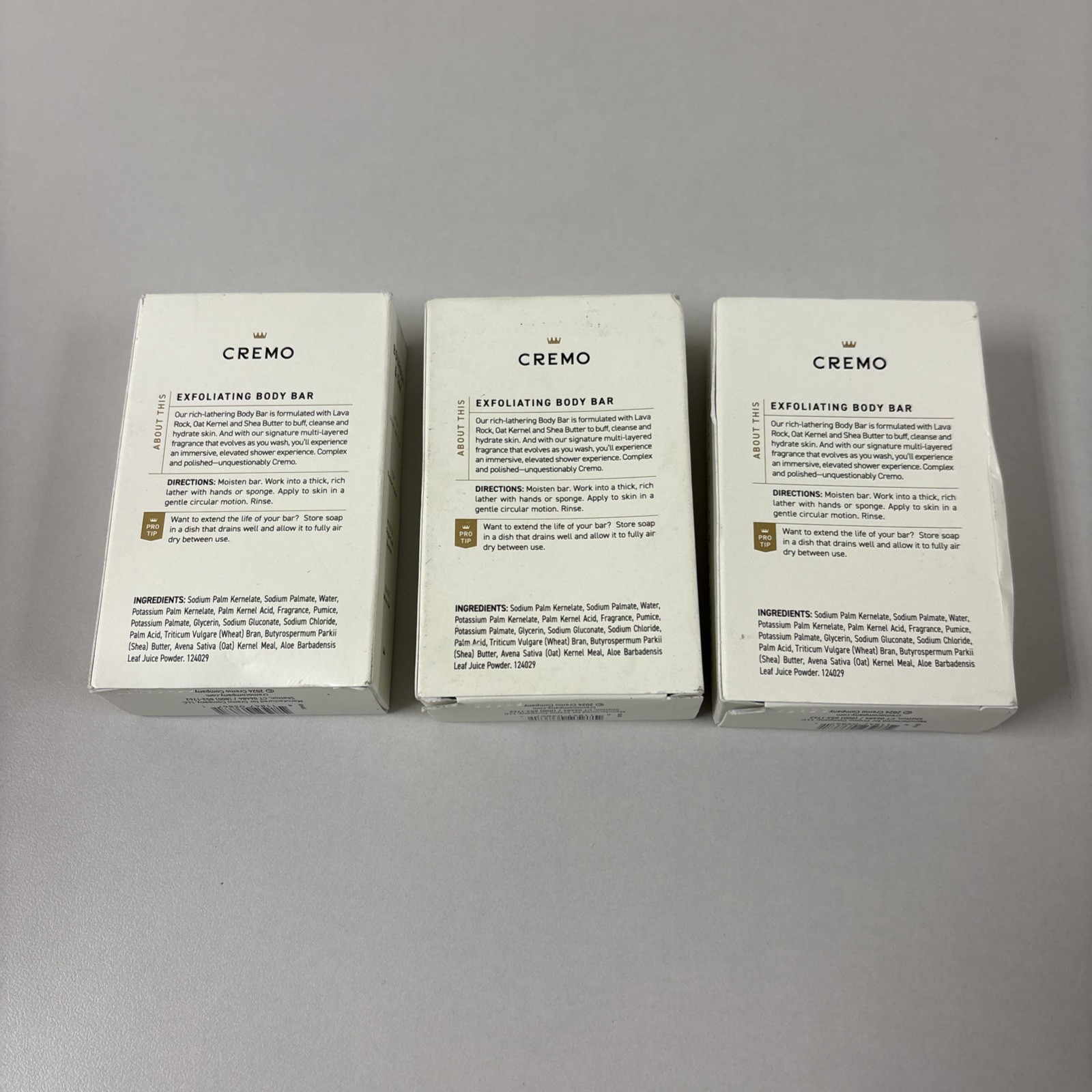 *Cremo Body Bar – Bourbon and Oak – 5 oz (142 g) – Lot Of 3 – B57-29
