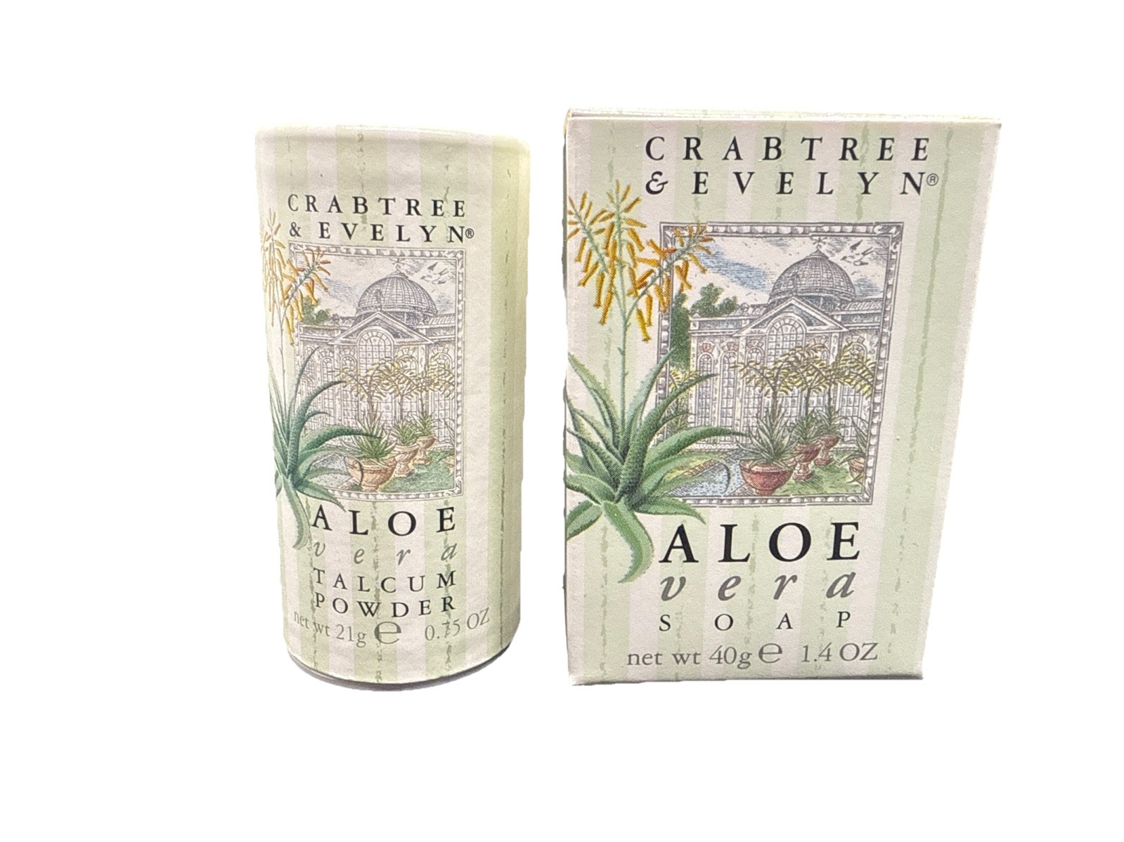 Crabtree & Evelyn Aloe Vera Triple Milled Soap & Talc Travel Sized