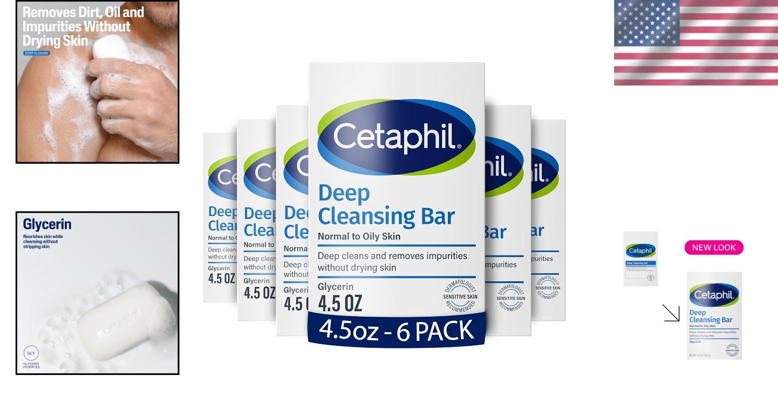 Brand New Deep Cleansing Face and Body Bar Pack of 6 for Sensitive Skin