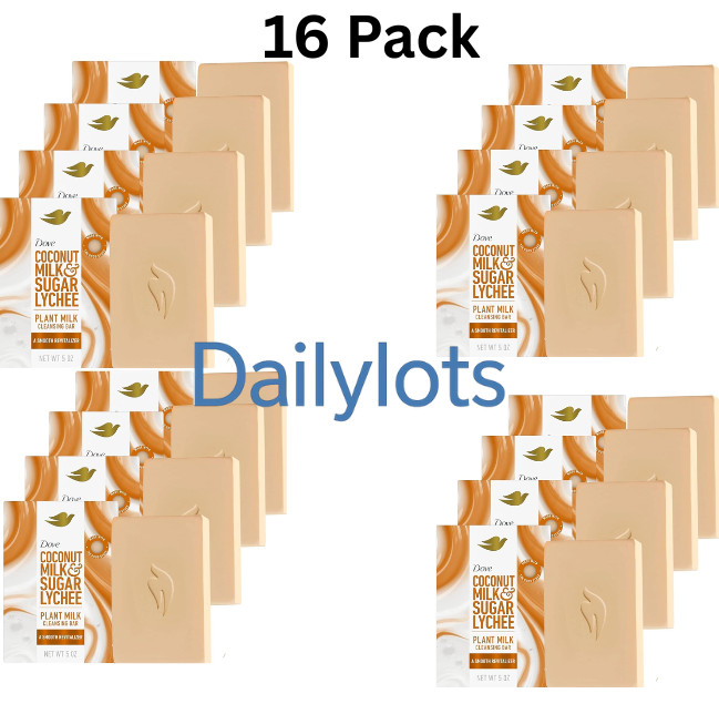 Dove bars Revitalizing Plant Milk Soap Bars Coconut Milk & Sugar Lychee 5oz