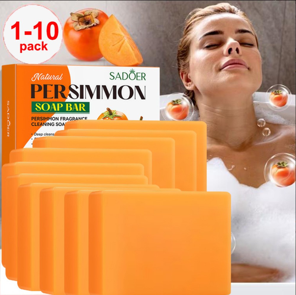 10x Persimmon Soap Bar for Old People Smell, Natural Body Odor Control Bar Soap