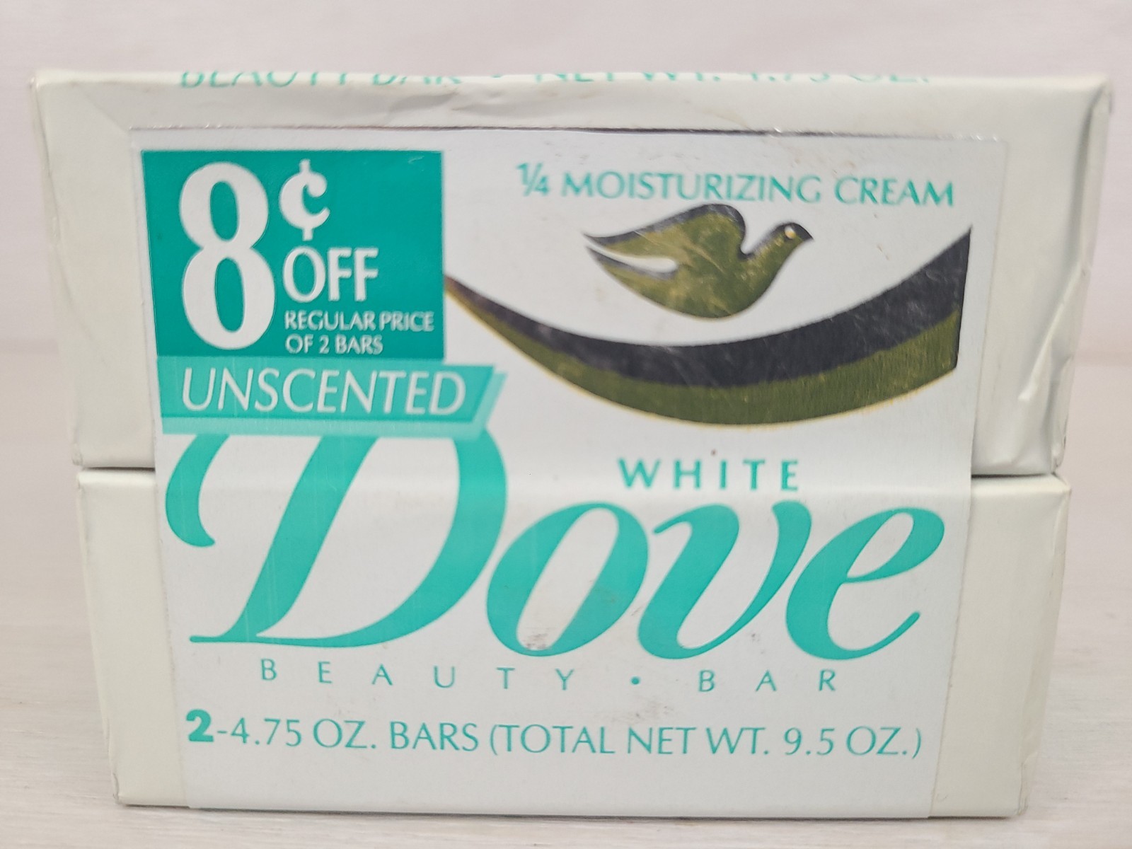 Vintage 2 Unscented White Dove 1/4 Moisturizing Cream Bar Size 4.75