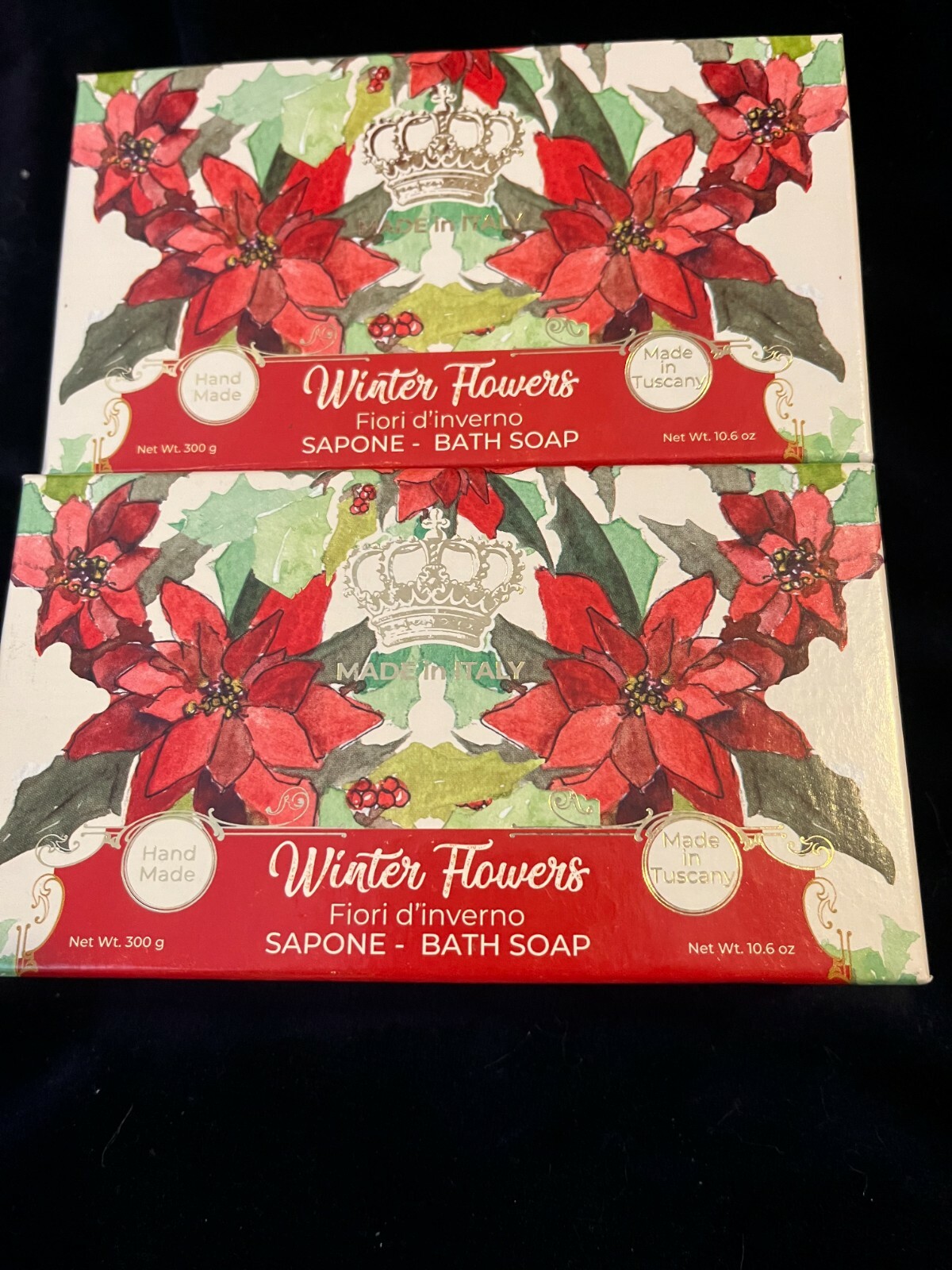 SAPONERIE MARIO FISSI WINTER FLOWERS (2 PIECES)10.6 OZ EACH MADE IN TUSCANY