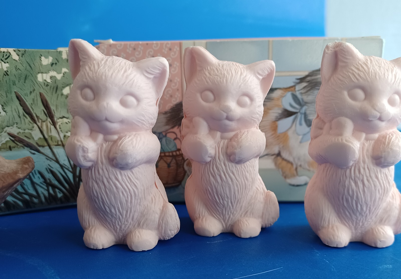 Lot of 2 Vintage Avon Soaps Sporting Duck Soap & Kitty Trio Soaps In Boxes NOS