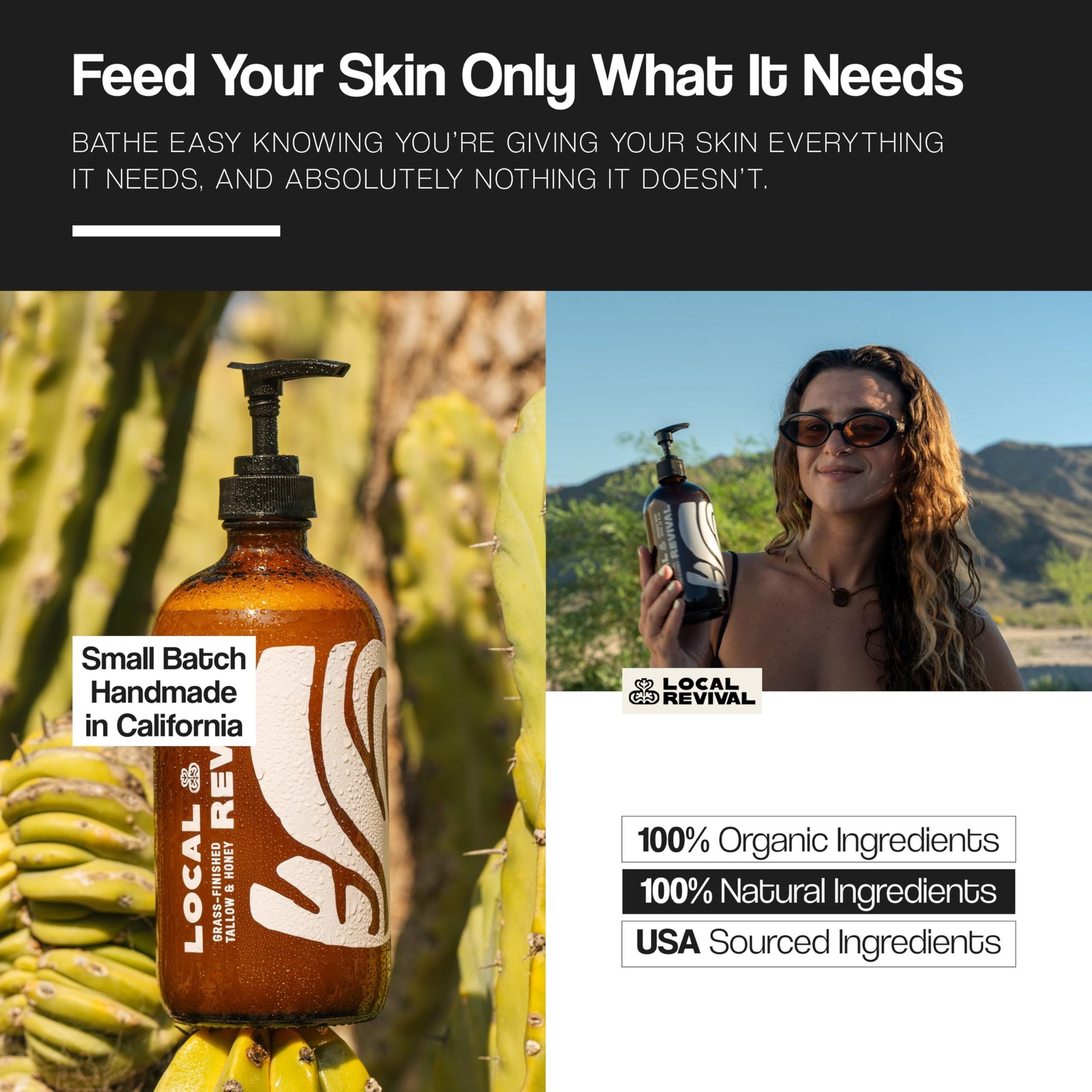 Tallow and Honey Body Wash – Almond Vanilla – Beef Tallow with Honey, Olive O…