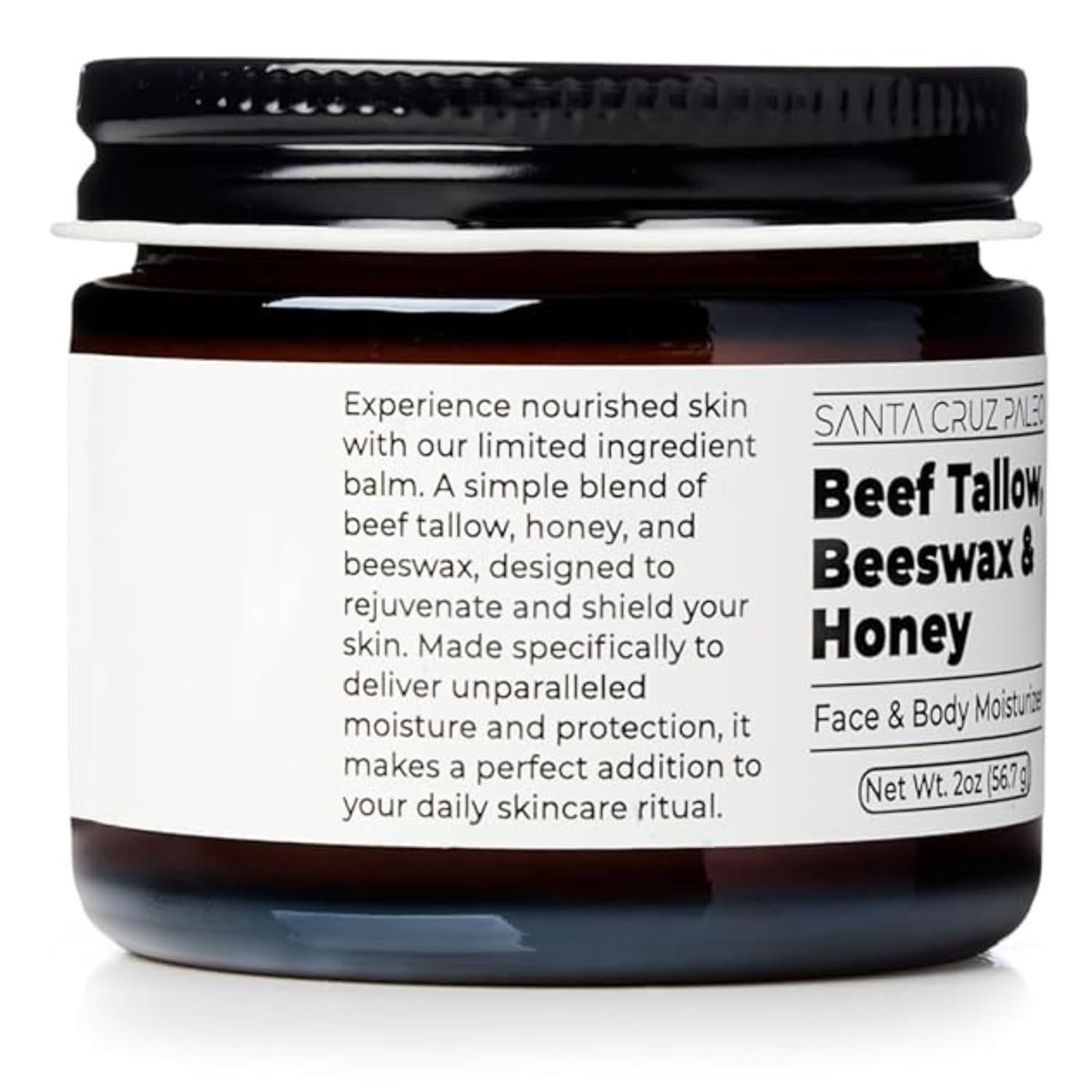 , Beef Tallow, Beeswax & Honey Face Moisturizer, Organic, Unscented Grassfed Bee