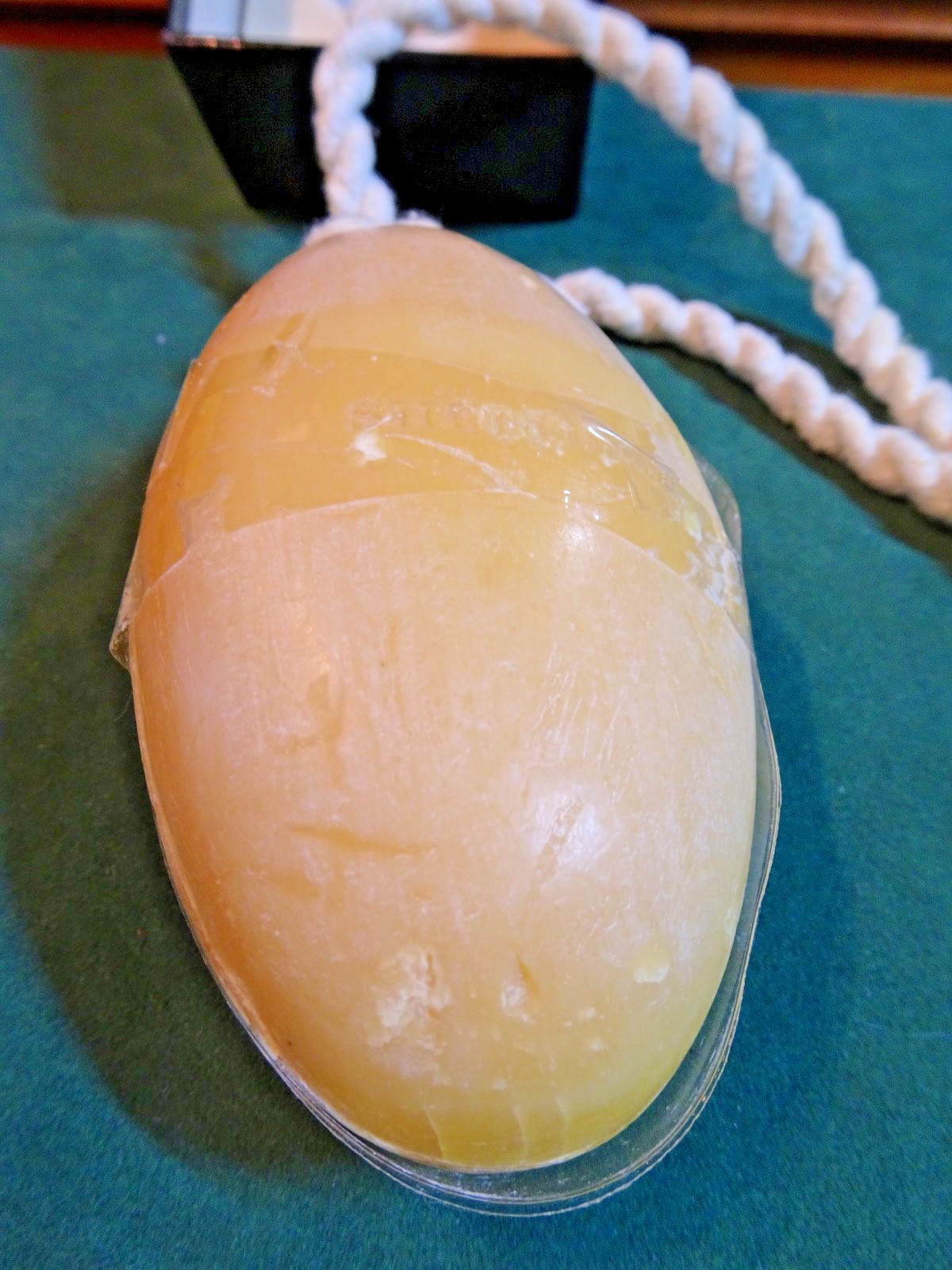 SHULTON ART DECO SHOWER & BATH SOAP ON A ROPE CORD, USA, WOMAN MASK, USA