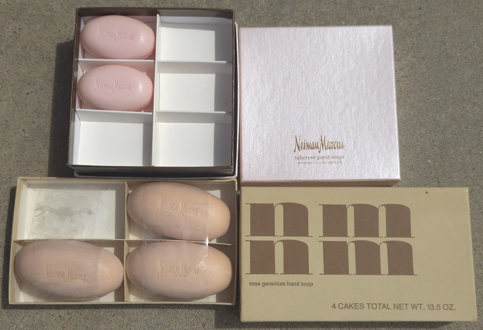 Neiman Marcus 5 Bar Soap Box Mixed Lot Tuberose Rose Geranium