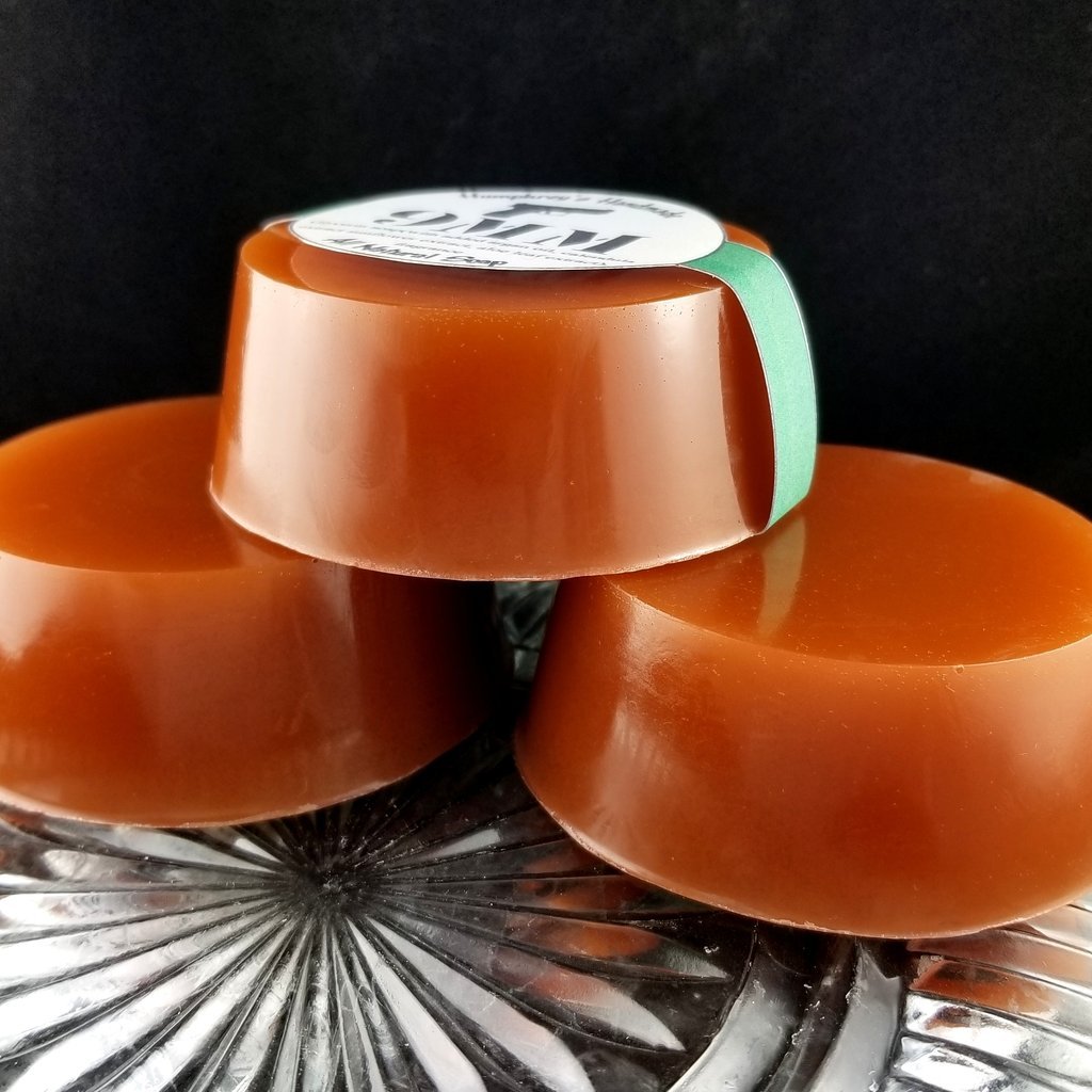 9MM Coffee and Leather Shave & Shampoo Soap Men’s Puck Round Glycerin Bar