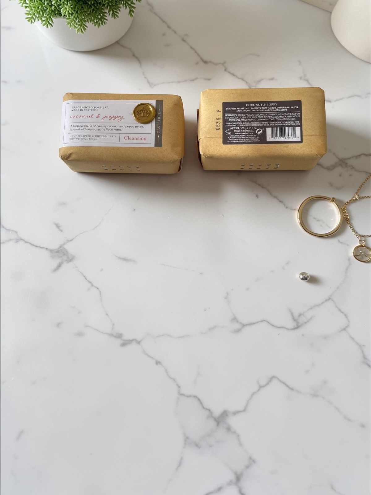 Castelbel Porto Coconut & Poppy Fragranced Soap Set | 2 x 10.5 oz | Portugal