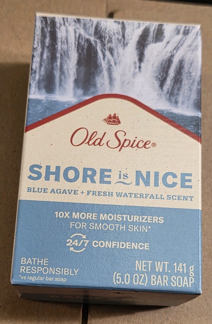 8 x Old Spice SHORE IS NICE Blue Agave+Fresh Waterfall Bar Soap 141g 5 oz