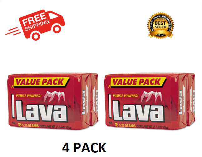 Lava Heavy-Duty Hand Cleaner Bar Soap, 5.75 oz 4 Pack.
