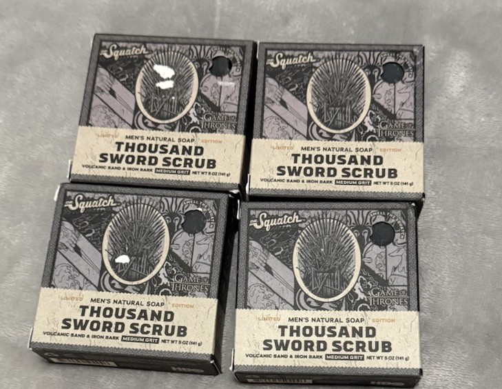 Dr. Squatch Men’s Thousand Sword Scrub Bar Soap, 5oz Pack Of 4
