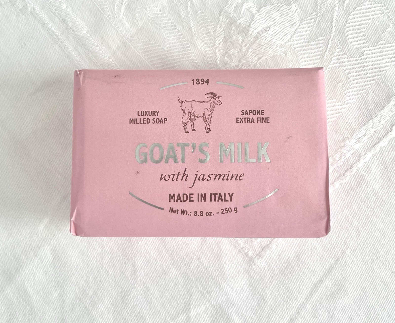 NEW Goat’s Milk Soap w/ Jasmine Luxury Milled Soap/Sapone Ex Fine – Italy, 8.8oz