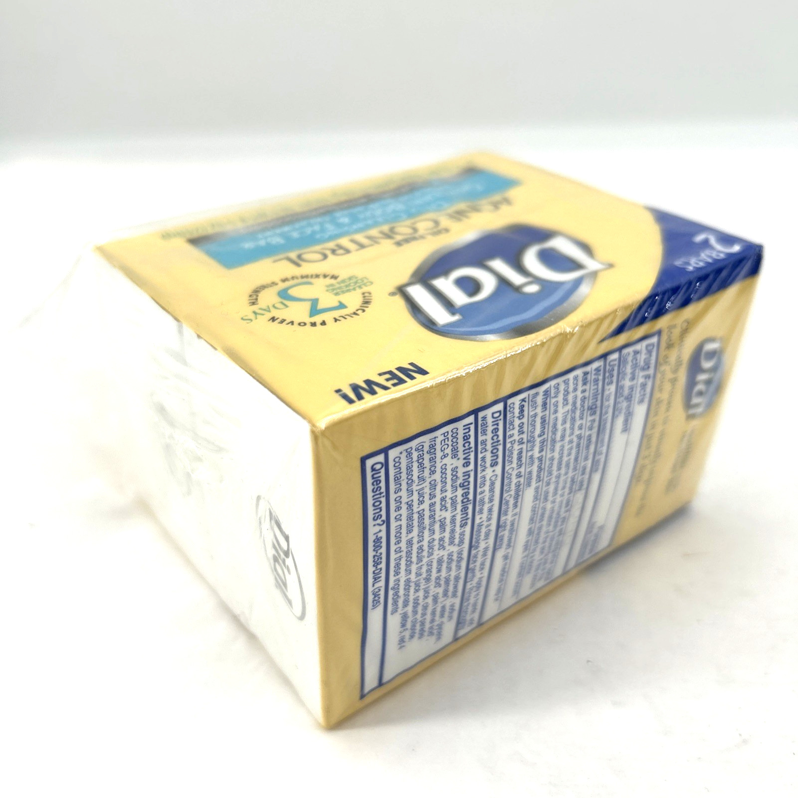 Dial Oil Free Acne Control Deep Cleansing Bar Soap 3 Bars Total One With Damage
