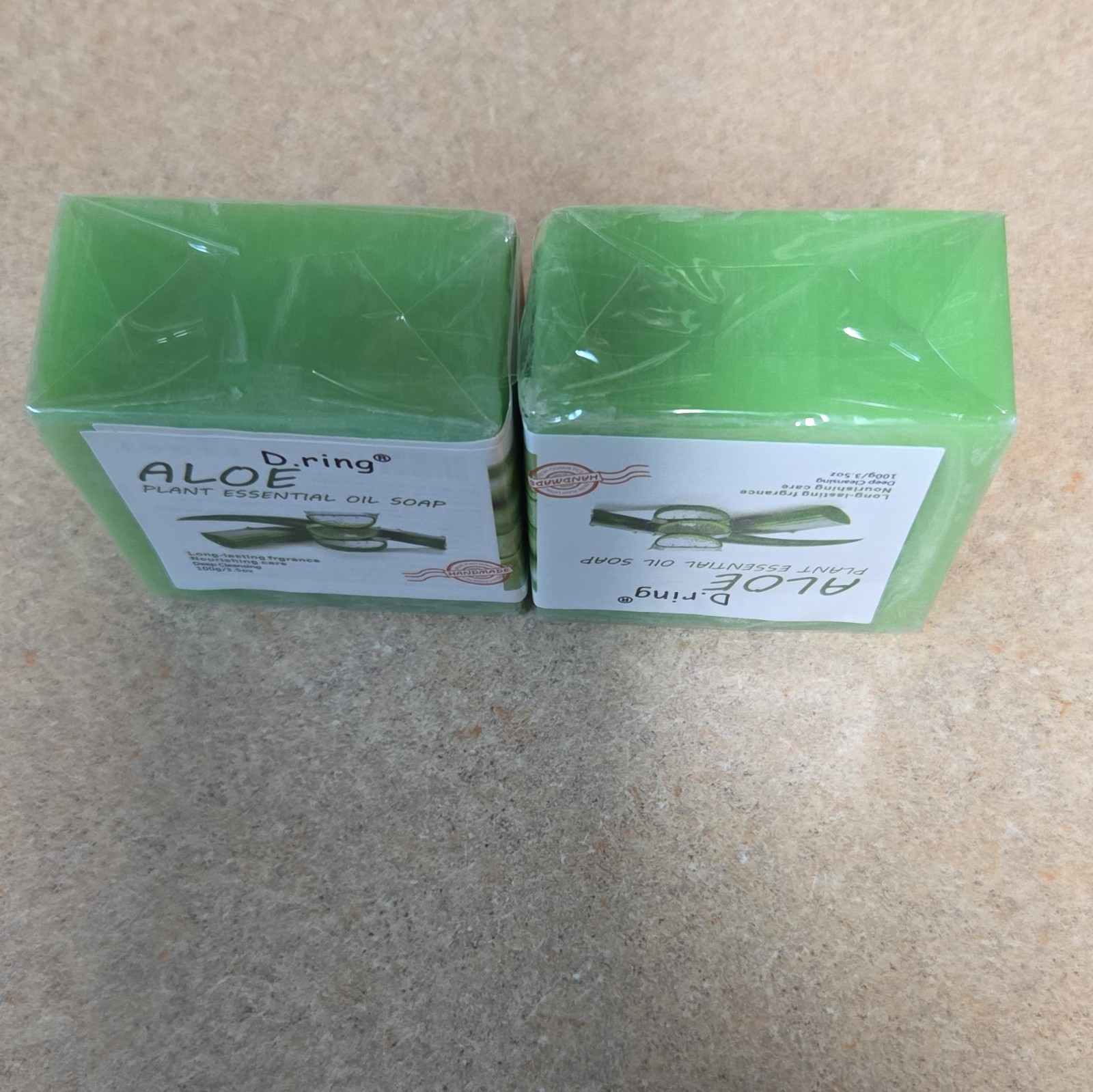 D.ring Aloe Handmade Plant Essential Oil Soap Green Bar 100g/3.5oz (2 Bars)