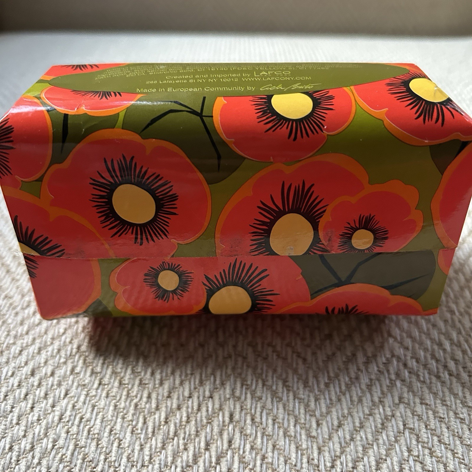 Lafco Poppi Red Poppy Luxury Bath Soap Bar Sabonete Aromatic Package Wear