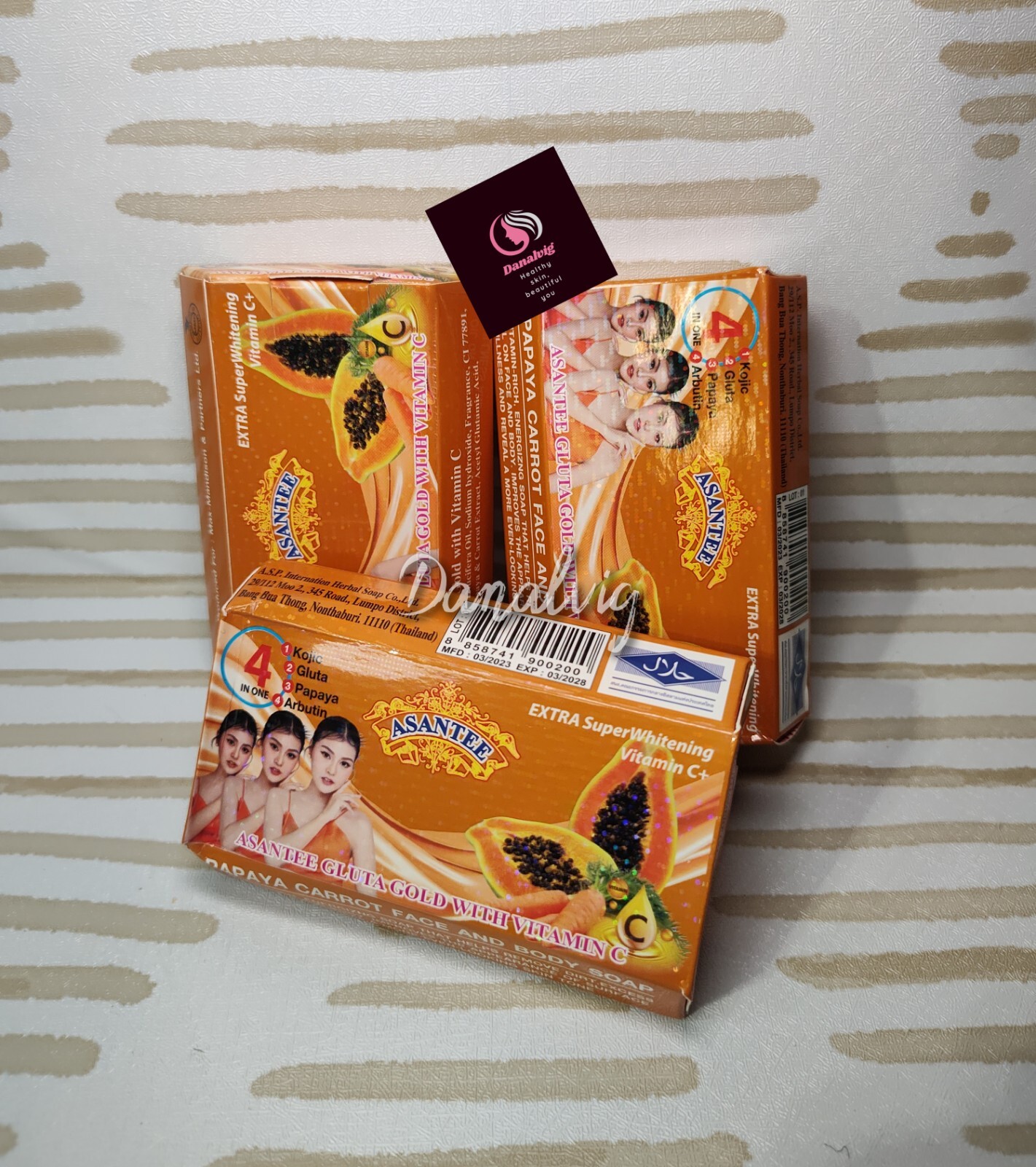 3 Bars x 125g Soap Vitamin C Gluta Gold Asantee Face And body Brightening Soap