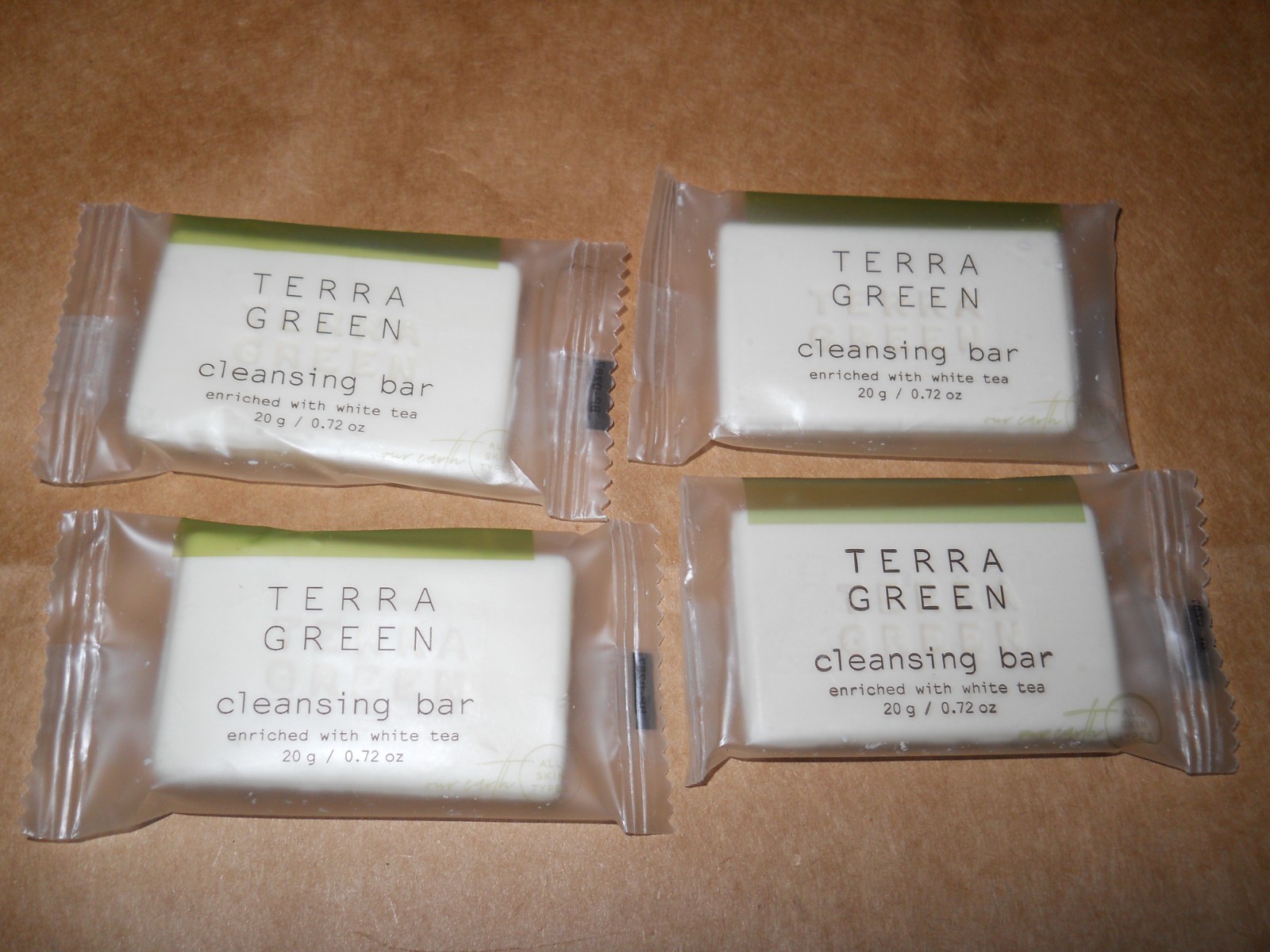 NEW ~ Terra Green Cleansing Soap Bar Enriched with White Tea ~ 4 each ~ 0.72 oz
