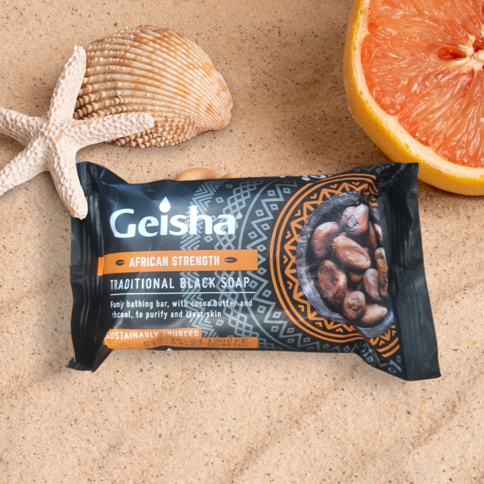 Geisha Traditional Black Soap 200g With Cocoa Butter And Charcoal