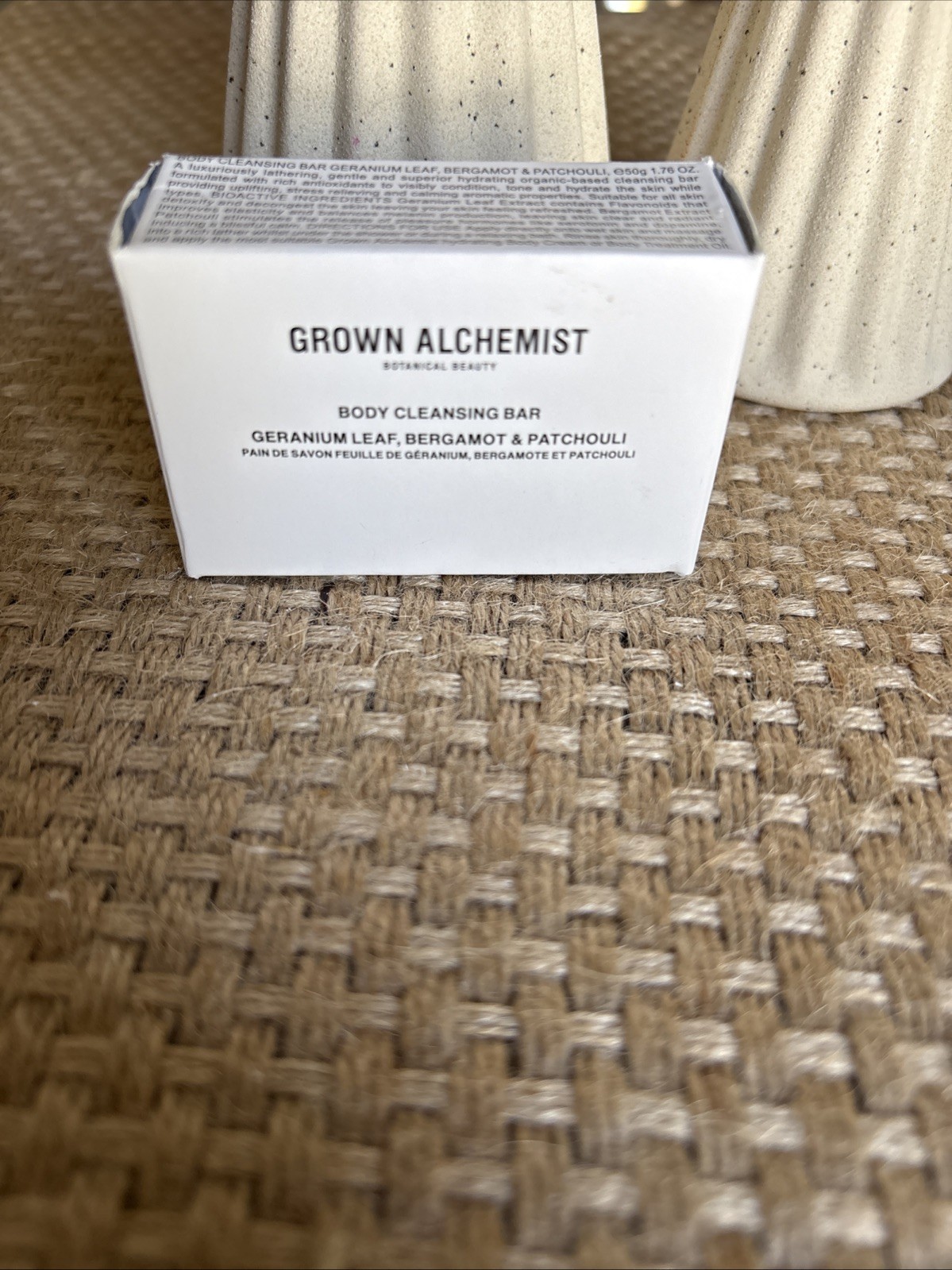Grown Alchemist Body Cleansing Bar Geranium Leaf Bergamont Patchouli, 1.76 oz